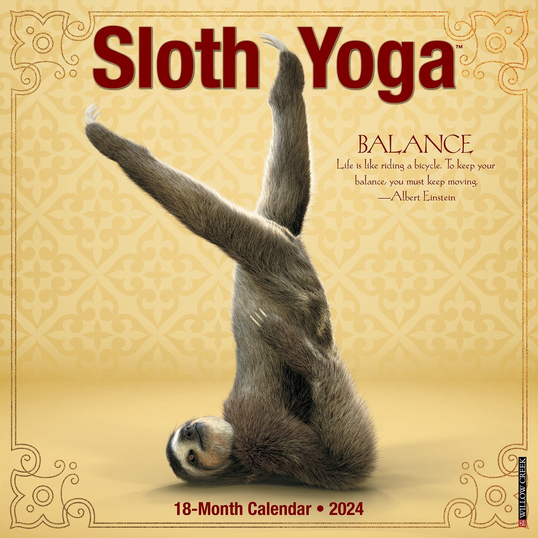 2024 Sloth Yoga - Square Wall Calendar US