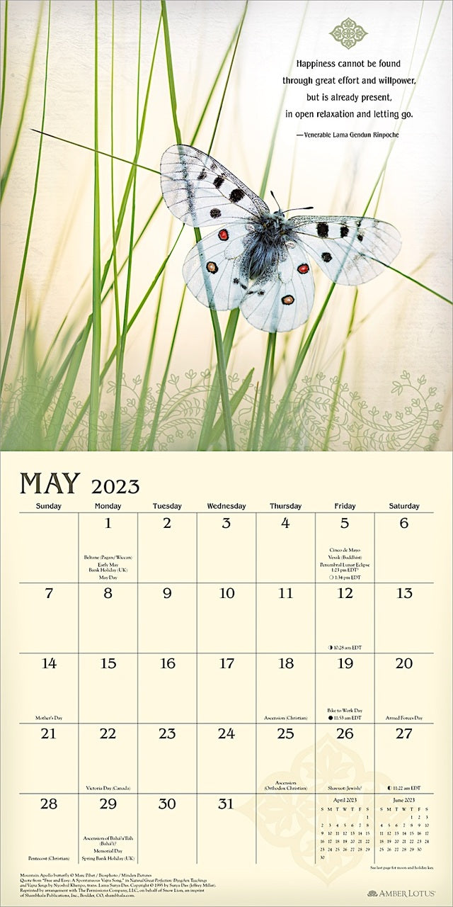 2023 Meditation - Square Wall Calendar