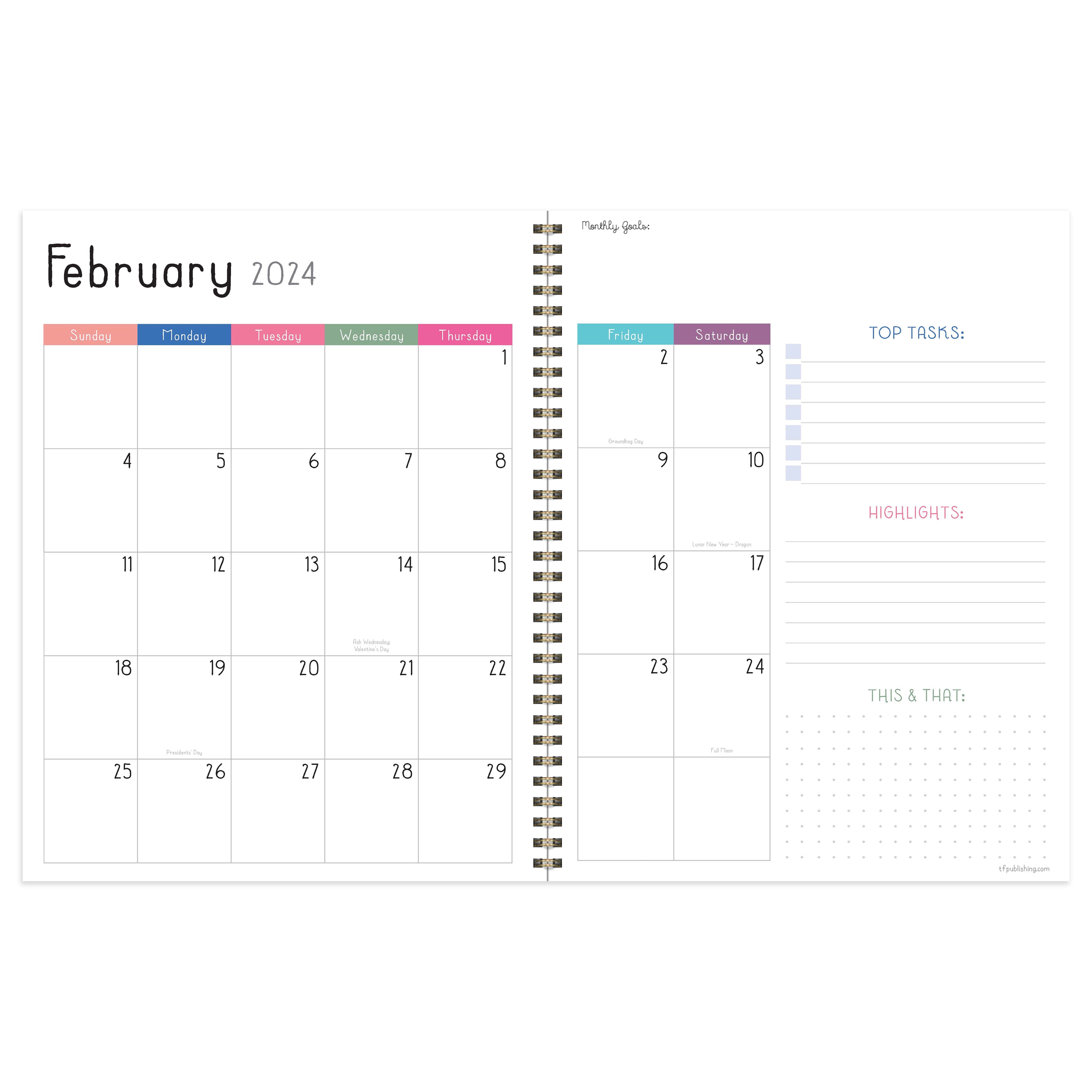 2024 All the Flowers - Large Weekly, Monthly Diary/Planner US