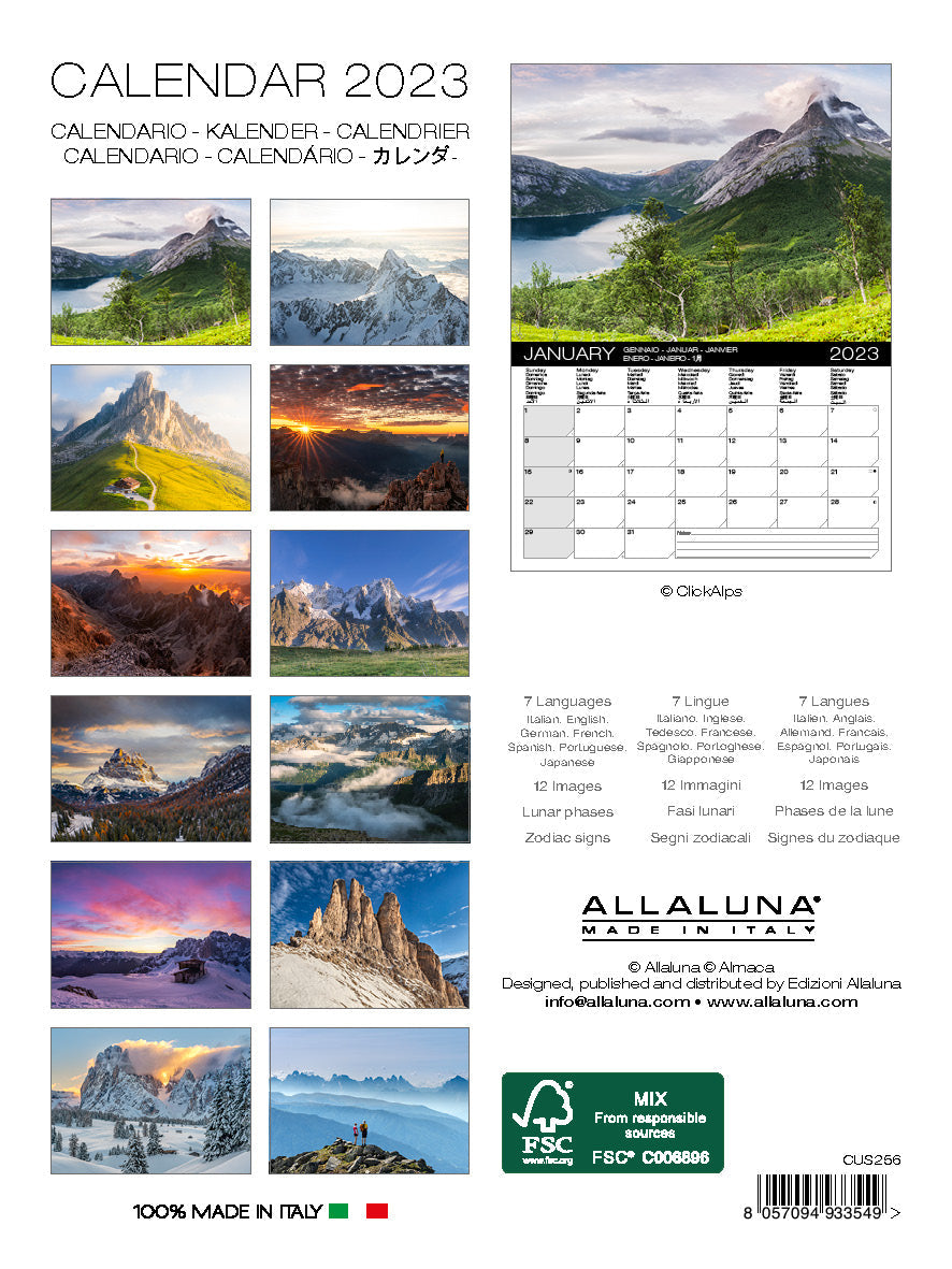 2023 Mountains By Allaluna - Desk Easel Calendar