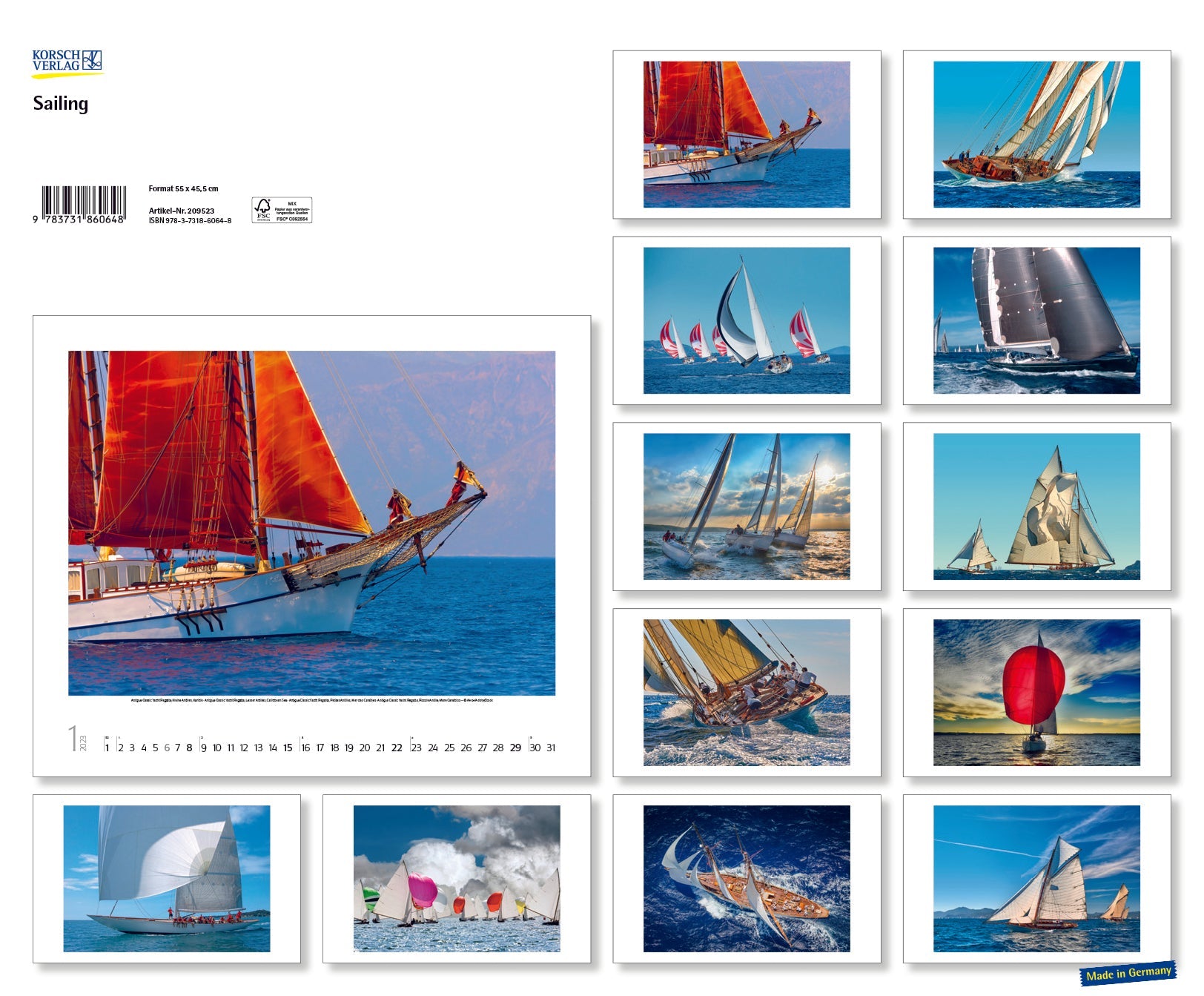 2023 Sailing (Large) - Deluxe Wall Poster Calendar