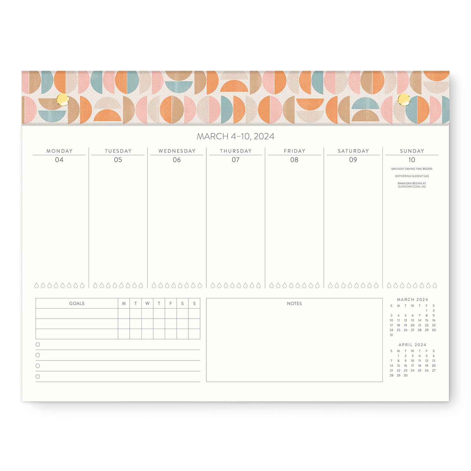 2024 Boho Suns - Weekly Desk Pad Calendar  SOLD OUT