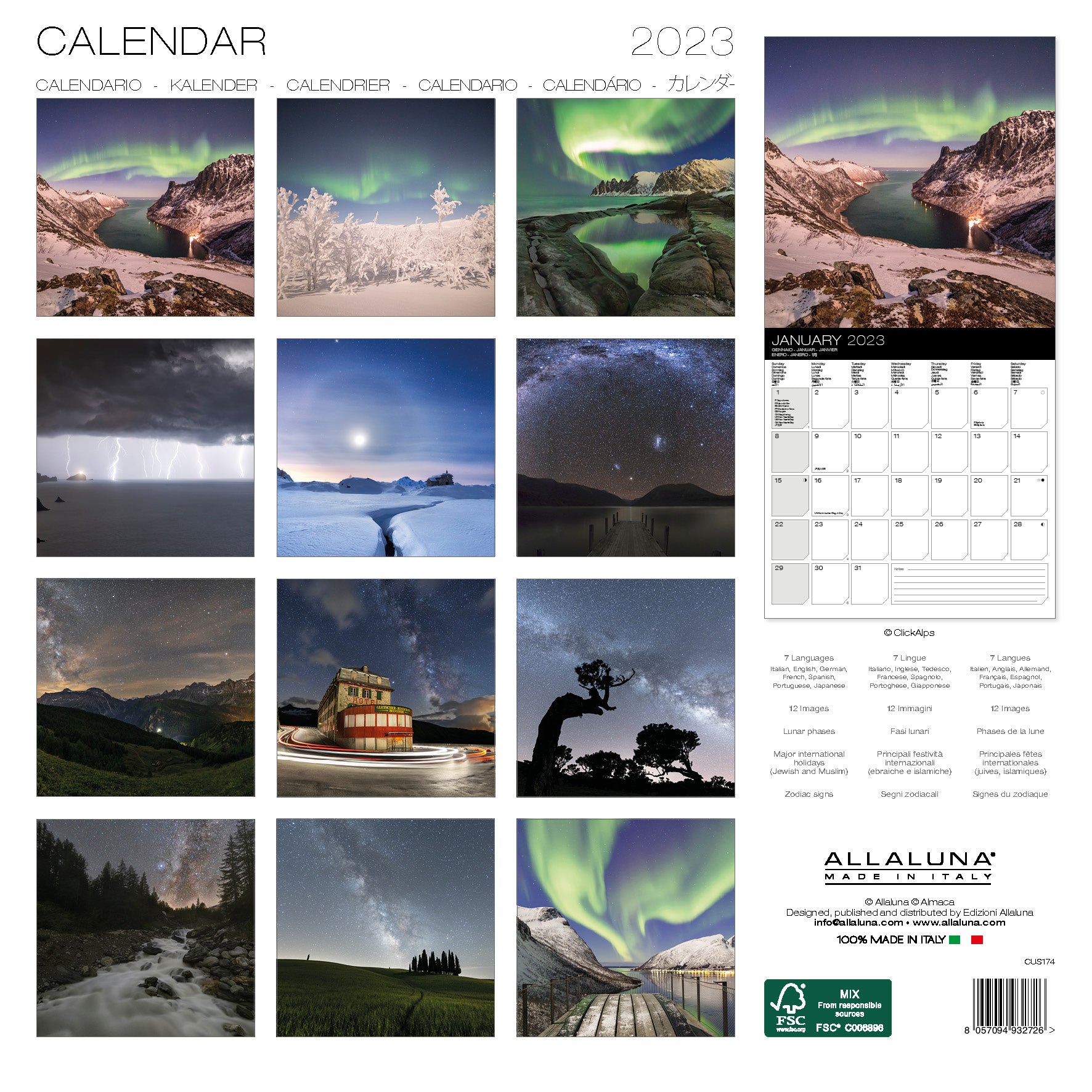 2023 Night Sky - Square Wall Calendar