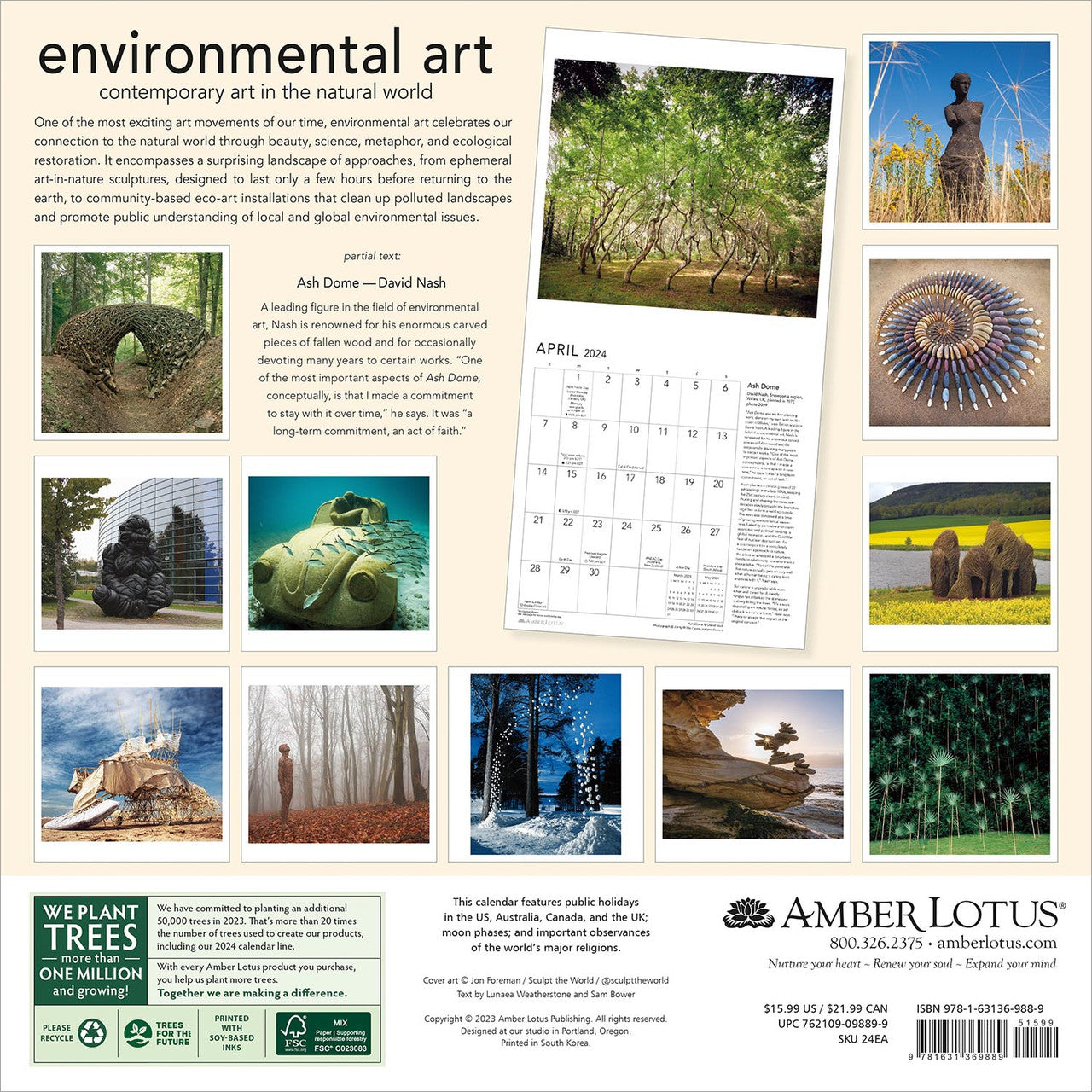 2024 Environmental Art - Square Wall Calendar