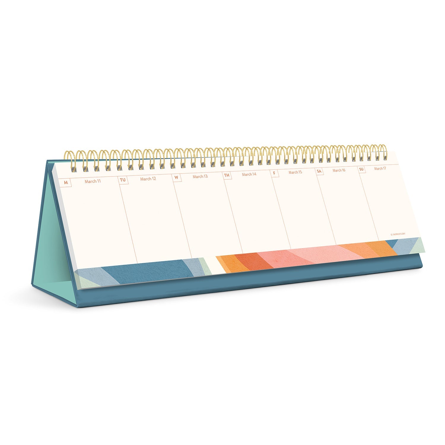 2024 Rainbow Waves - Weekly Keyboard Easel Calendar