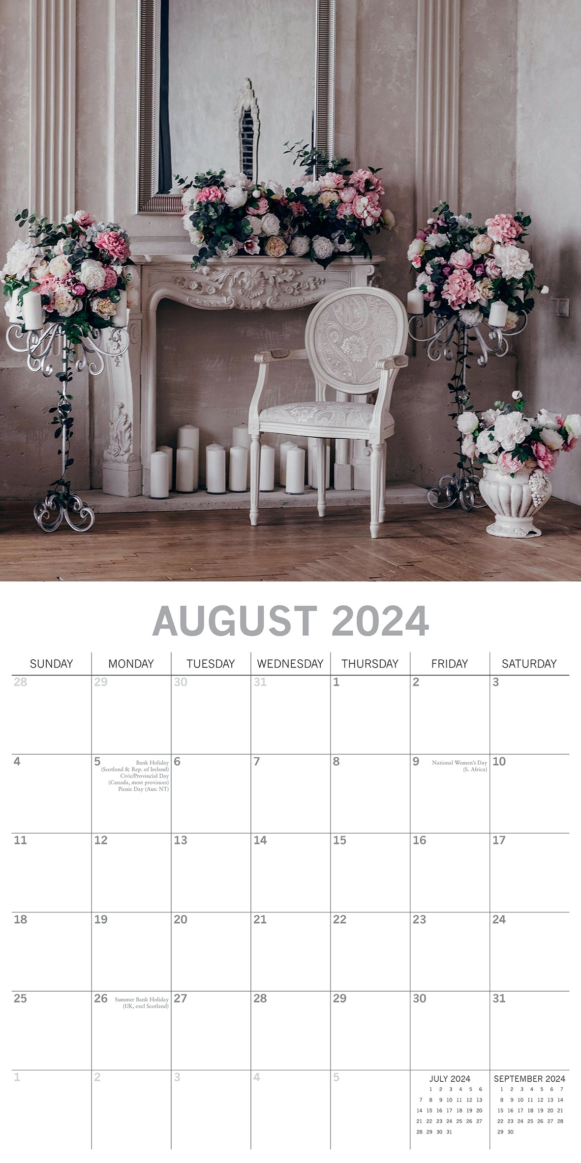 2024 Shabby Chic - Square Wall Calendar