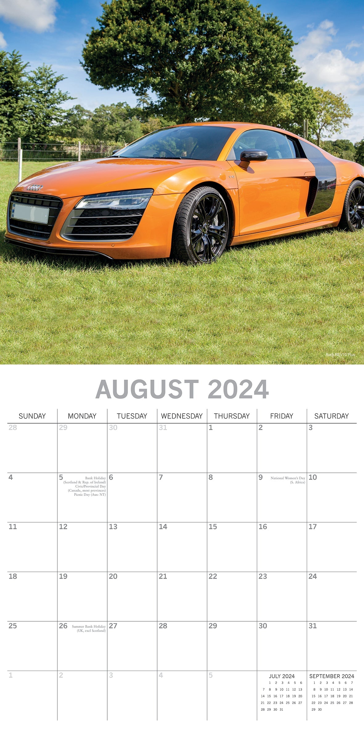 2024 Super Cars - Square Wall Calendar