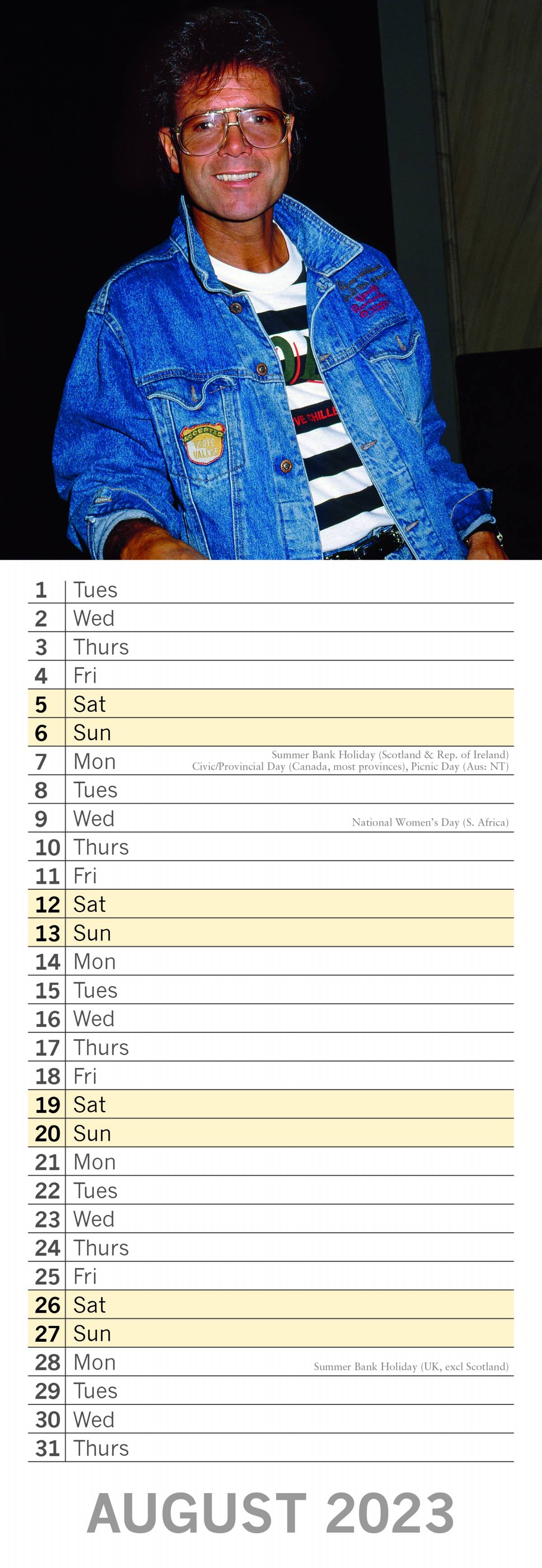 2023 Cliff Richard - Slim Wall Calendar