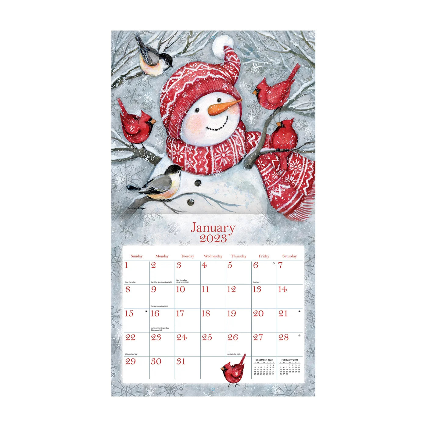 2023 LANG Sam Snowman by Susan Winget - Deluxe Wall Calendar