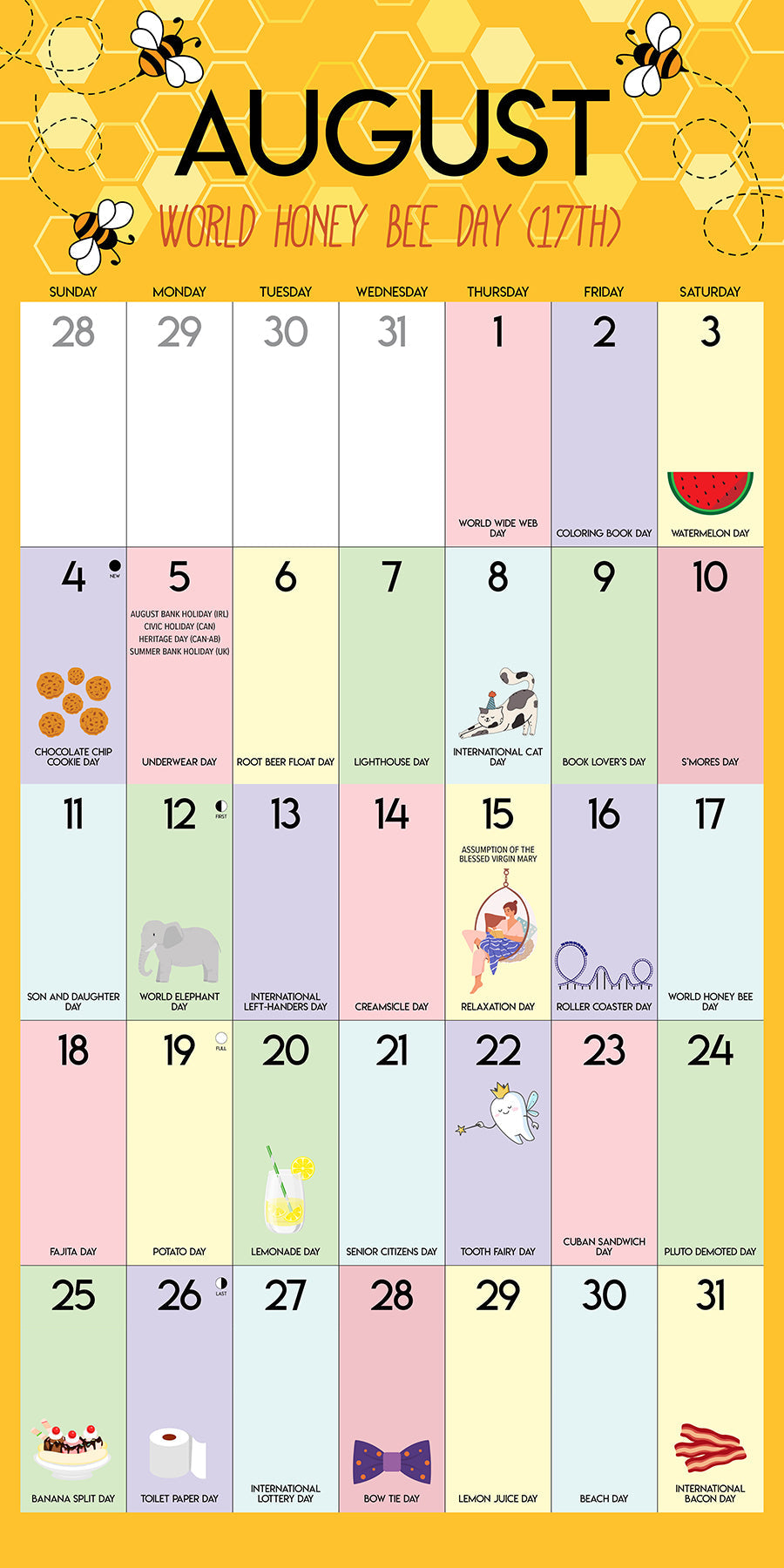 2024 Holidays for Days - Square Wall Calendar US