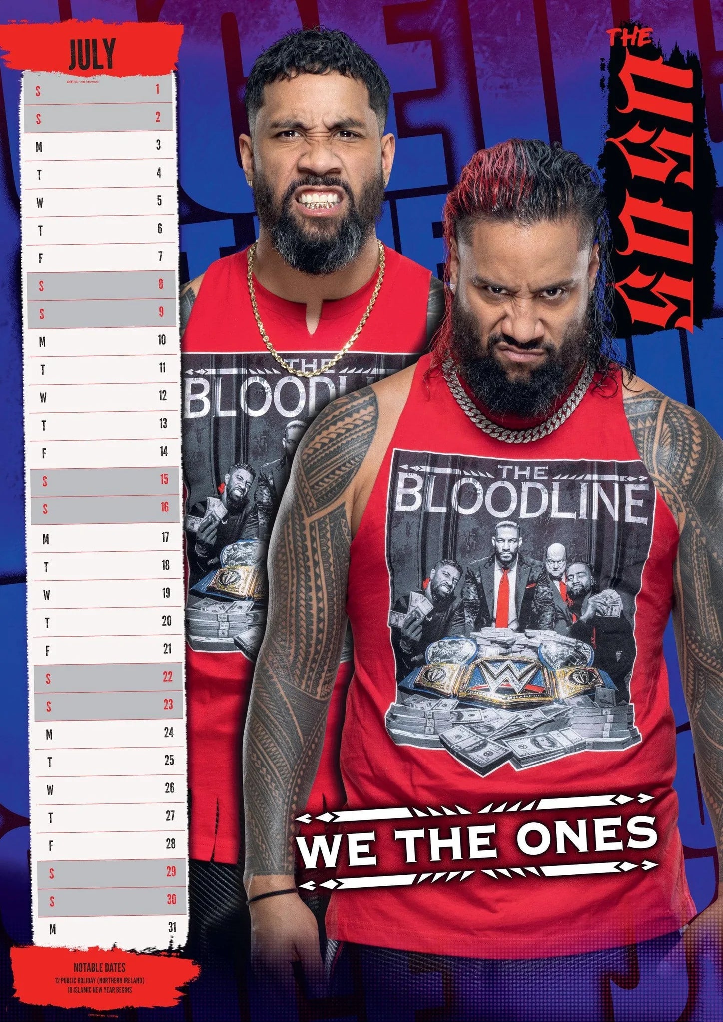 2023 WWE Men - A3 Wall Calendar