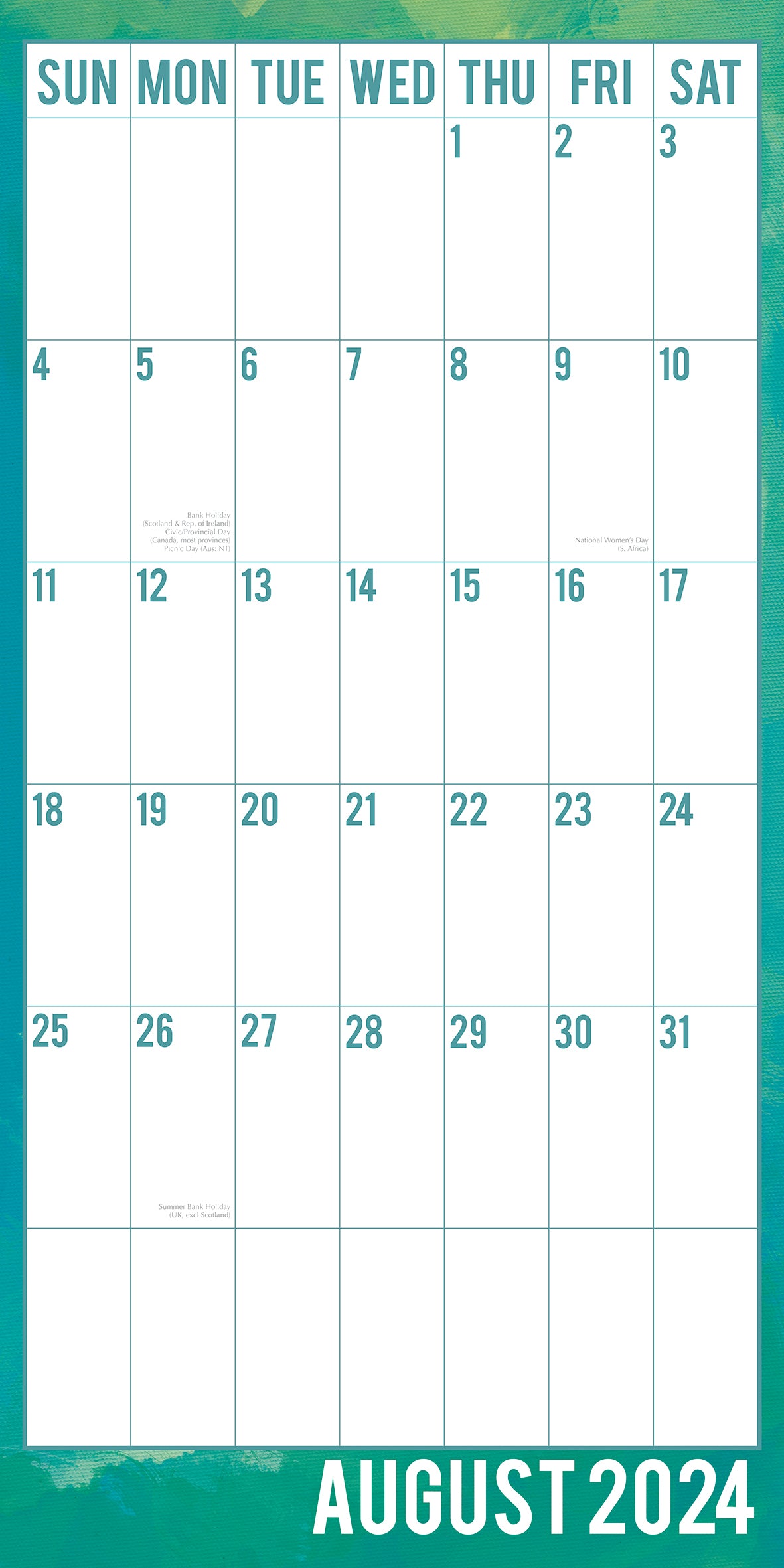 2024 Large Print Calendar - Square Wall Calendar