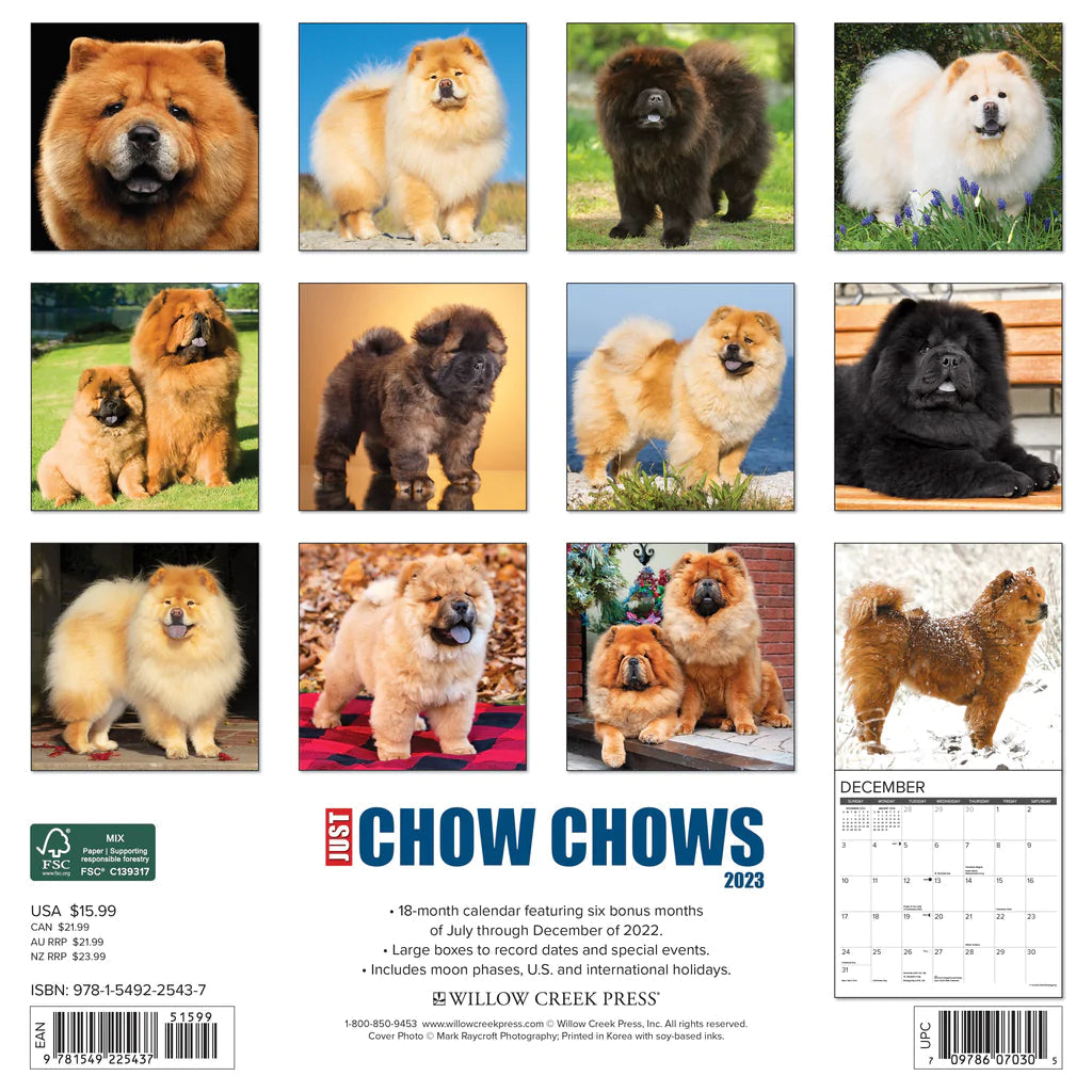2023 Just Chow Chows - Square Wall Calendar