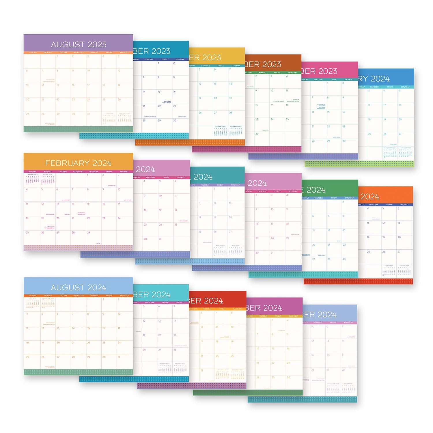 2024 Color Block - Monthly Magnetic Pad Calendar