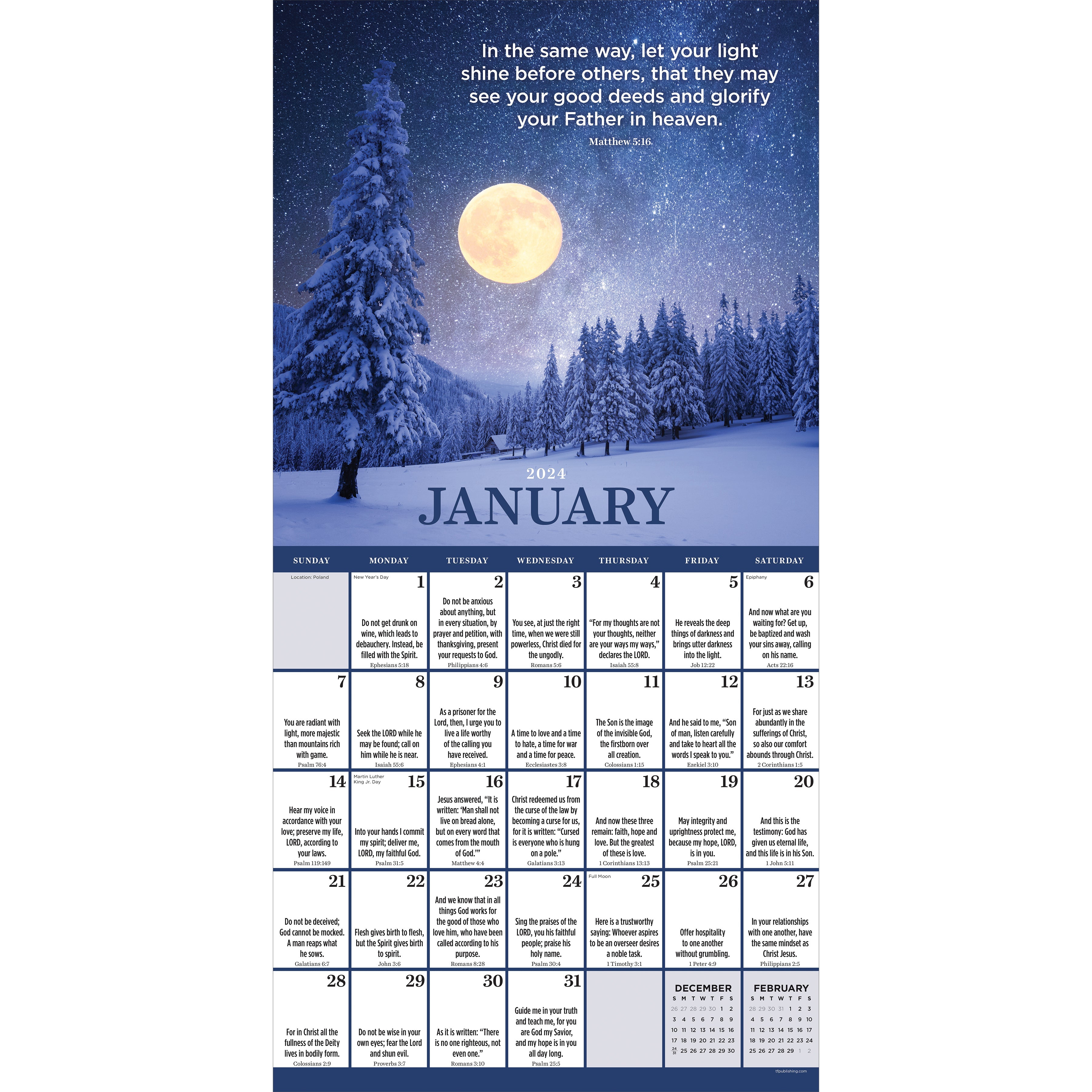 2024 Daily Verse - Square Wall Calendar US