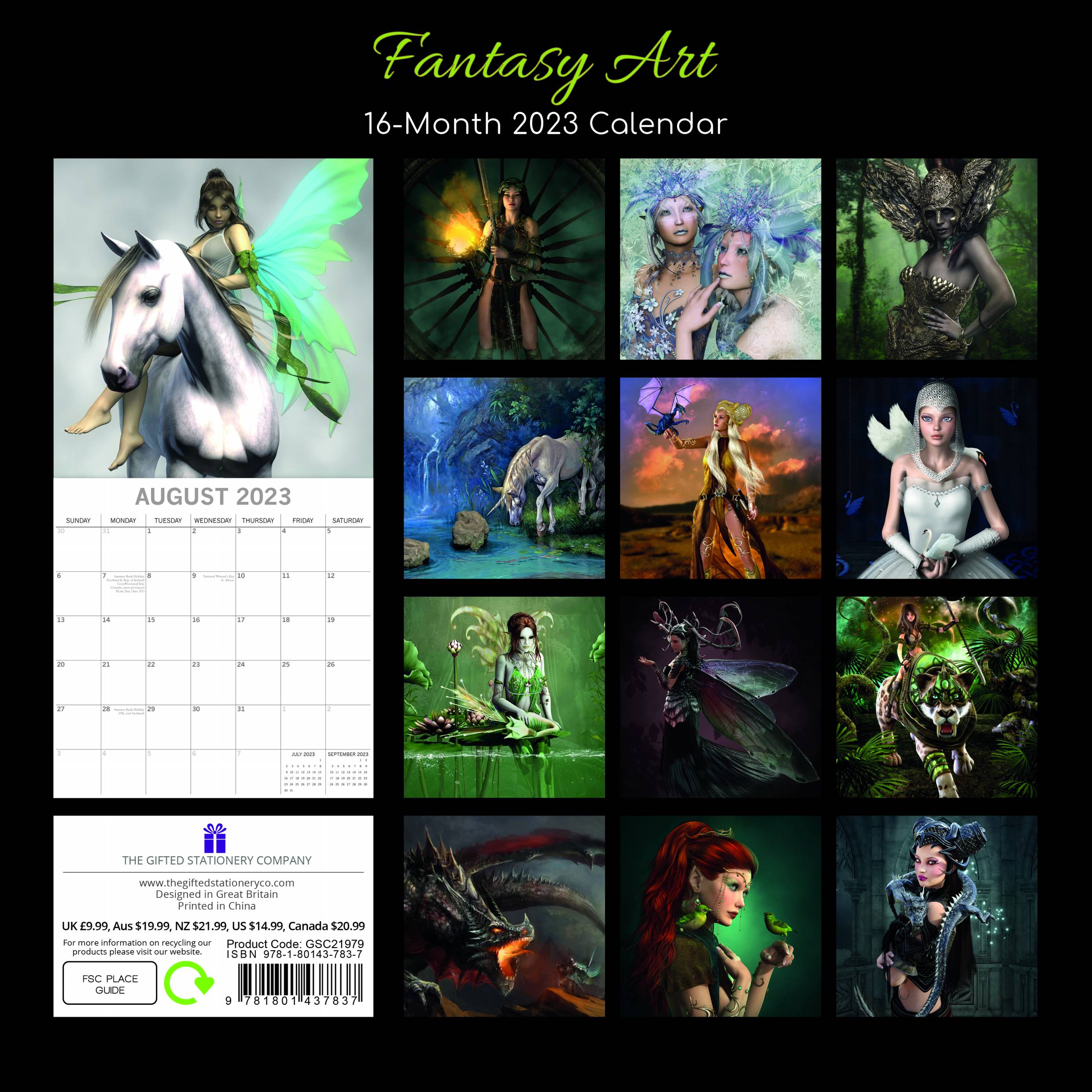 2023 Fantasy Art - Square Wall Calendar