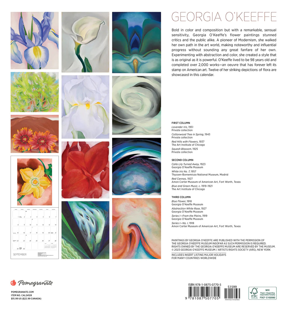 2024 OKeeffe Square Wall Calendar Art Calendars by