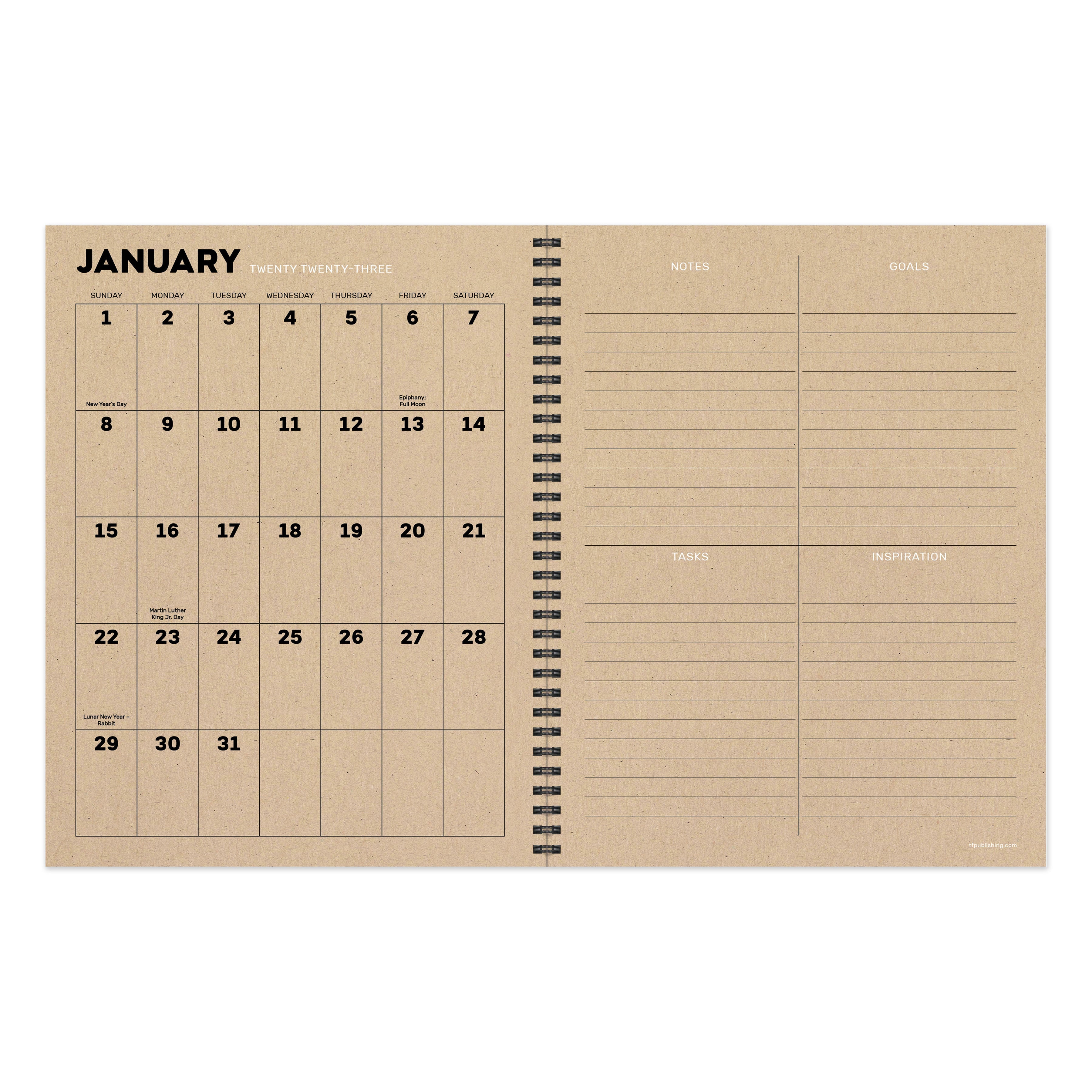 2023 Rugged Terrain - Large Weekly, Monthly Diary/Planner