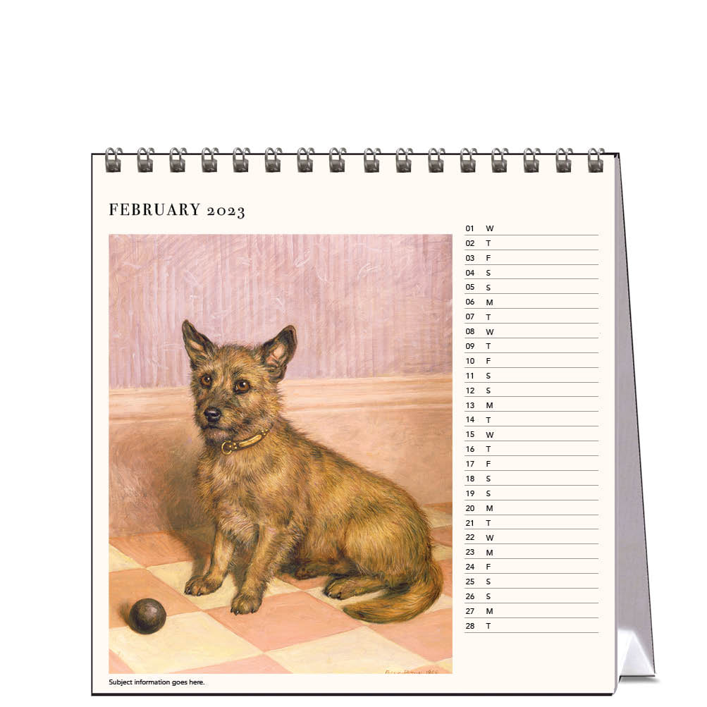 2023 Dog Drawings - Desk Easel Calendar
