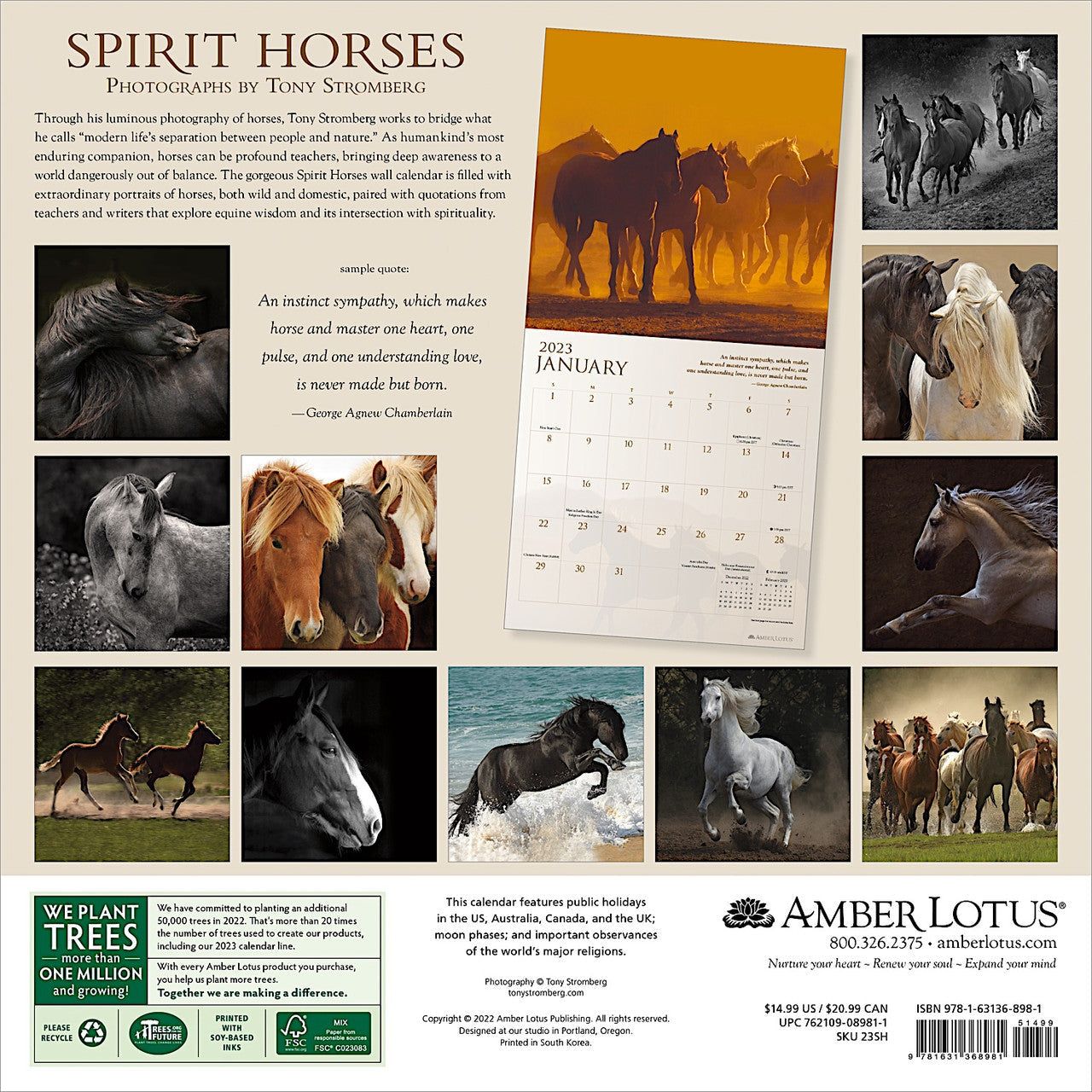 2023 Spirit Horses - Square Wall Calendar