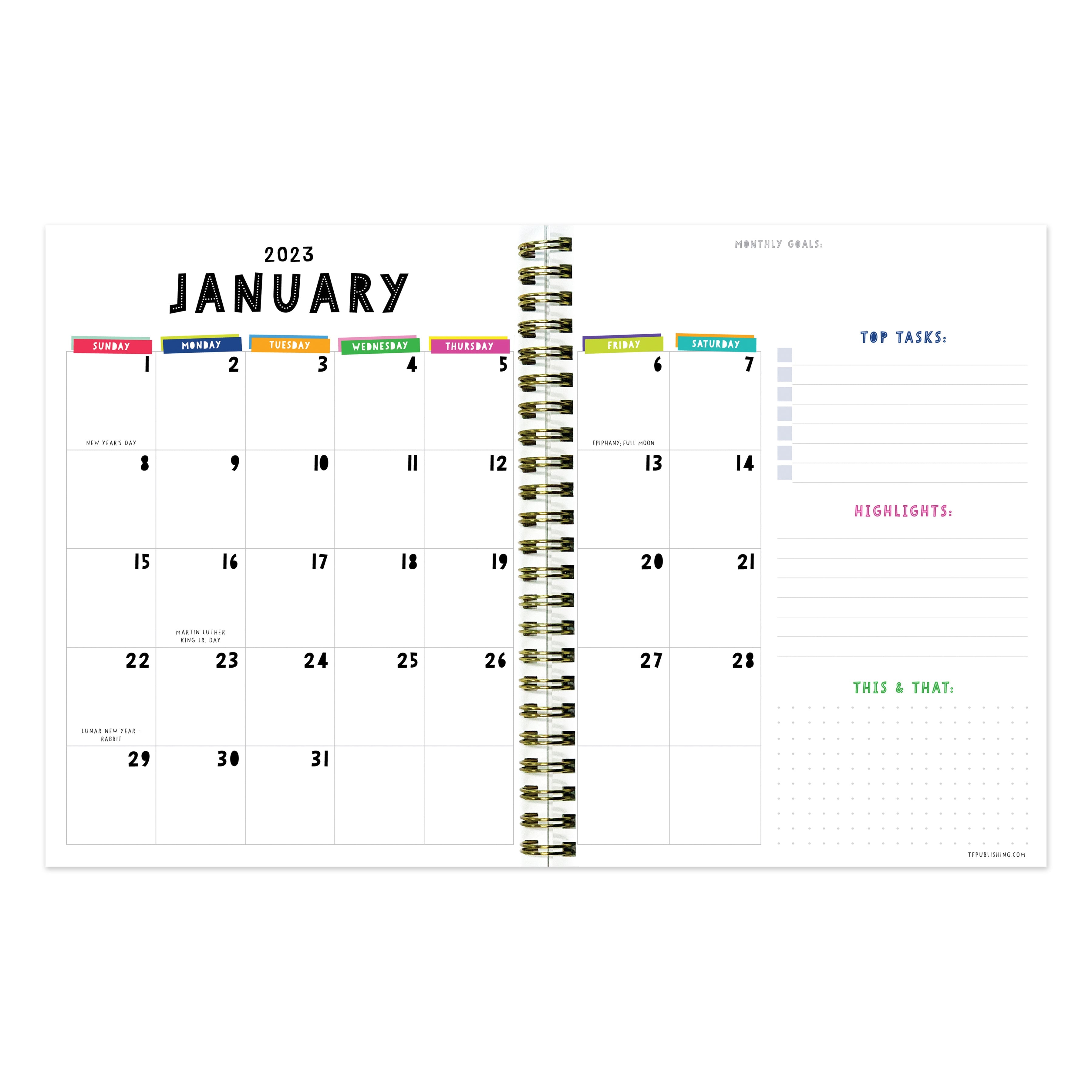 2023 Roll With It - Medium Weekly, Monthly Diary/Planner