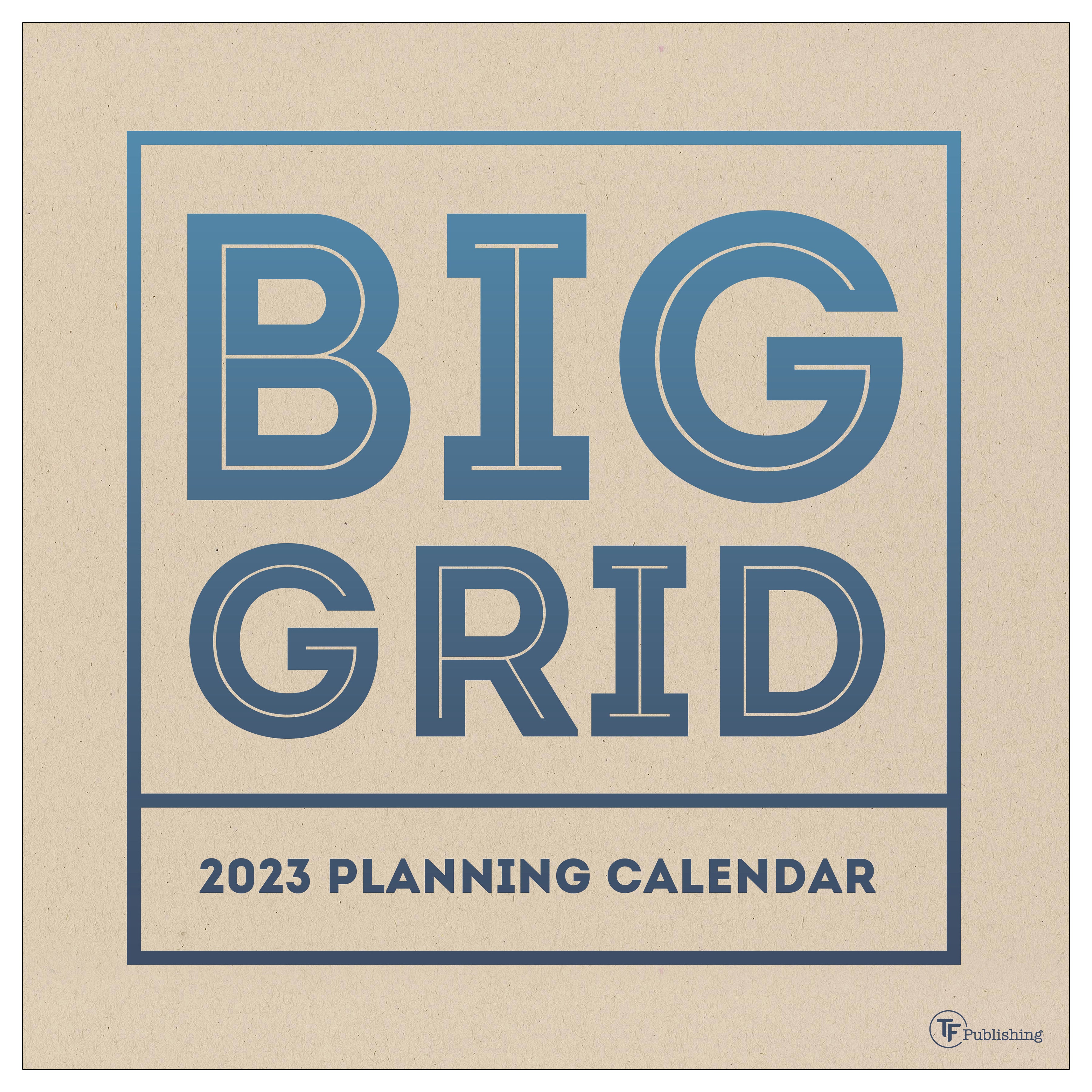 2023 Big Grid - Kraft - Square Wall Calendar