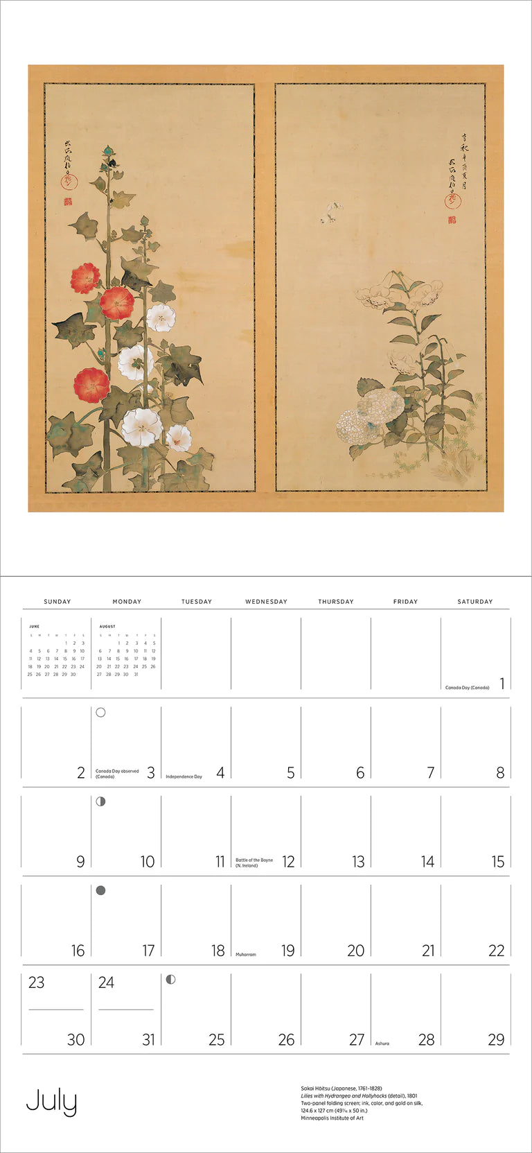 2023 Japanese Scrolls & Screens - Square Wall Calendar