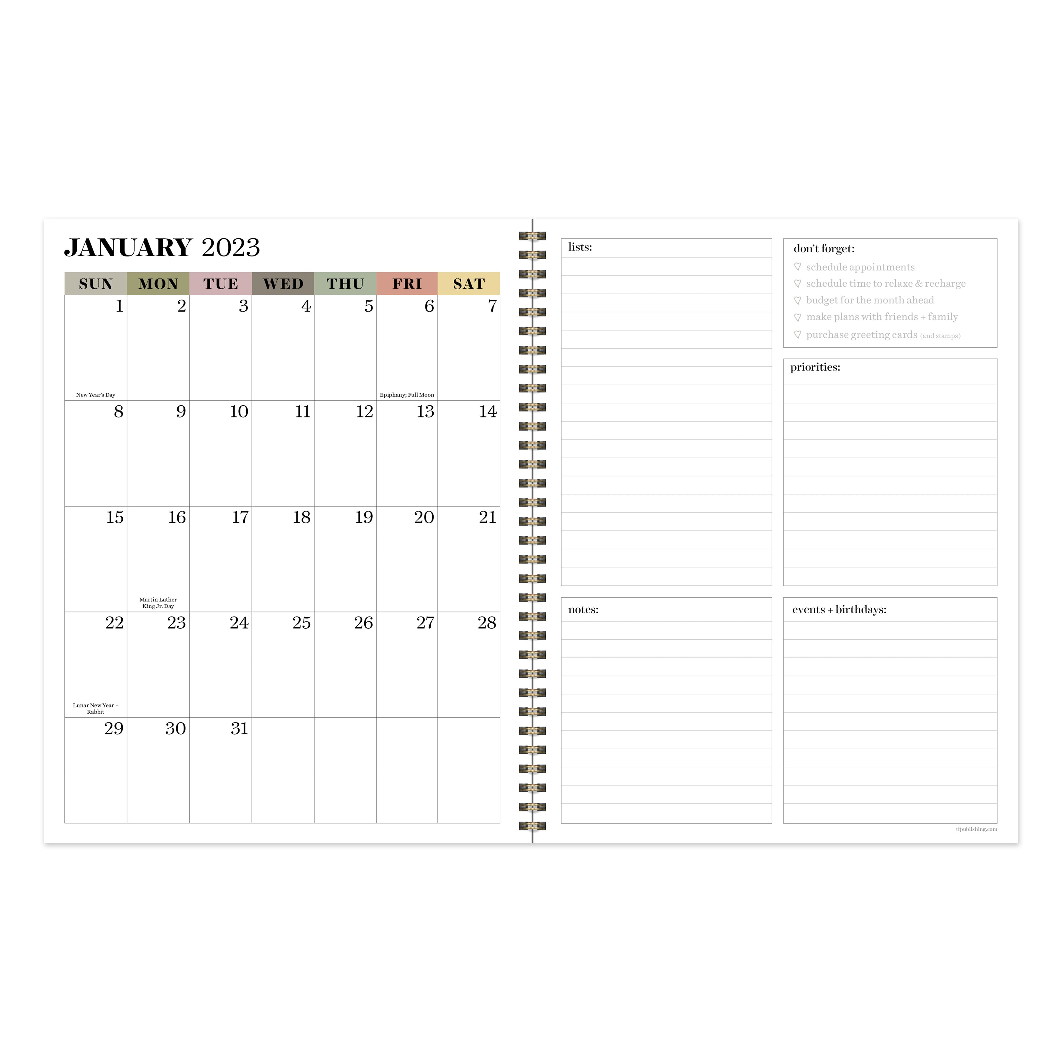 2023 Pink Picnic - Large Weekly, Monthly Diary/Planner