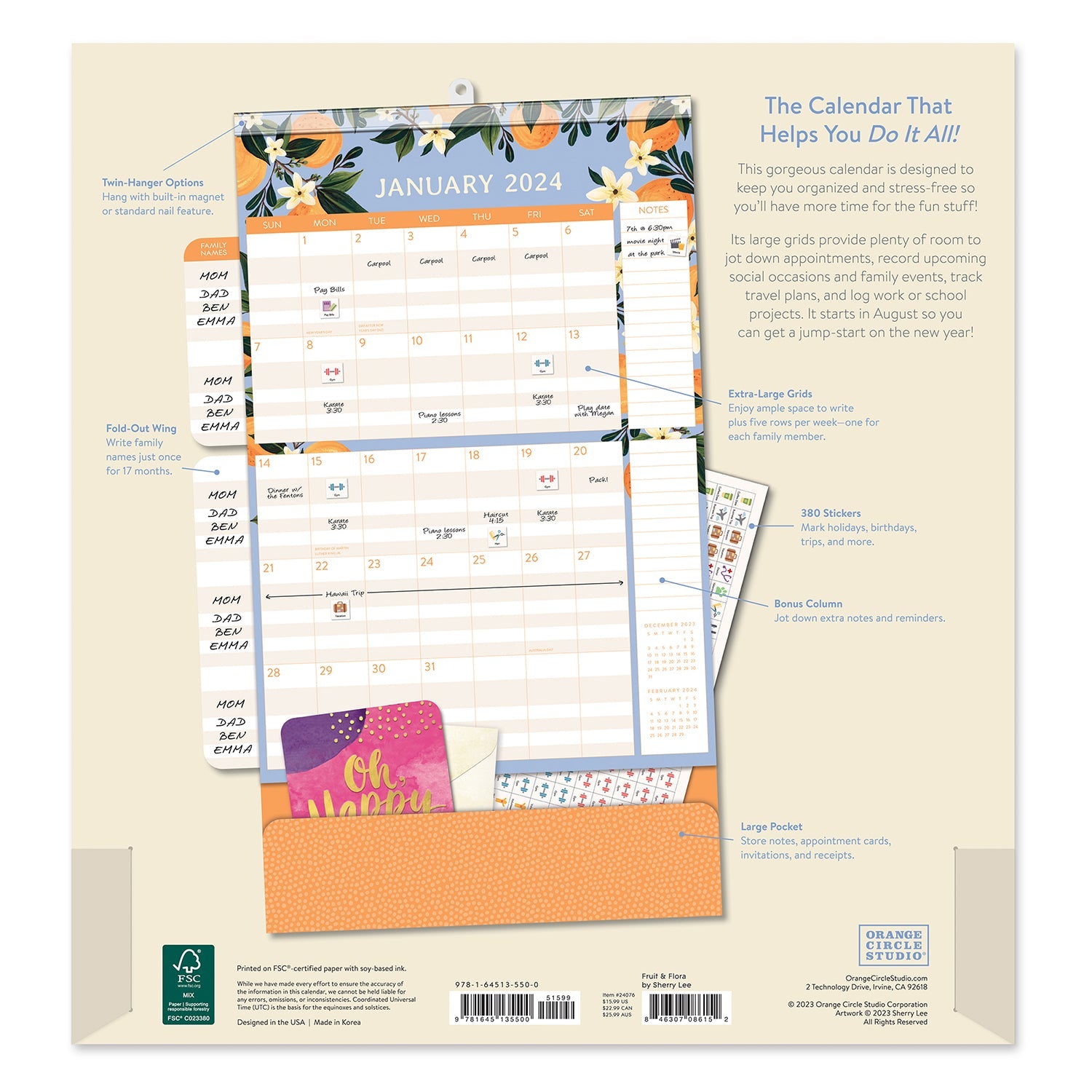 2024 Fruit & Flora Do It All - Magnetic Wall Calendar  SOLD OUT