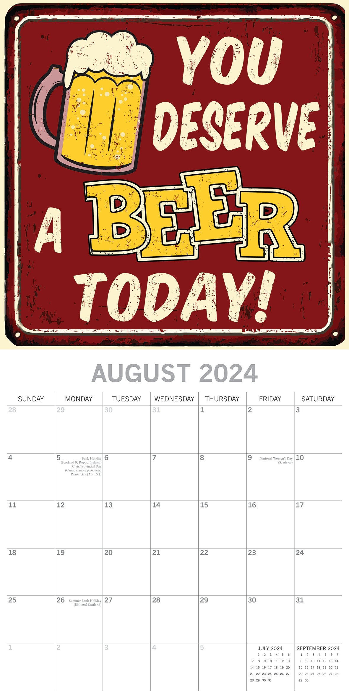 2024 Beer Signs - Square Wall Calendar