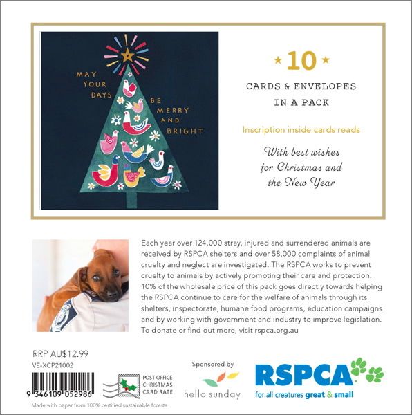 RSPCA - Merry and Bright - Charity Christmas Card Pack