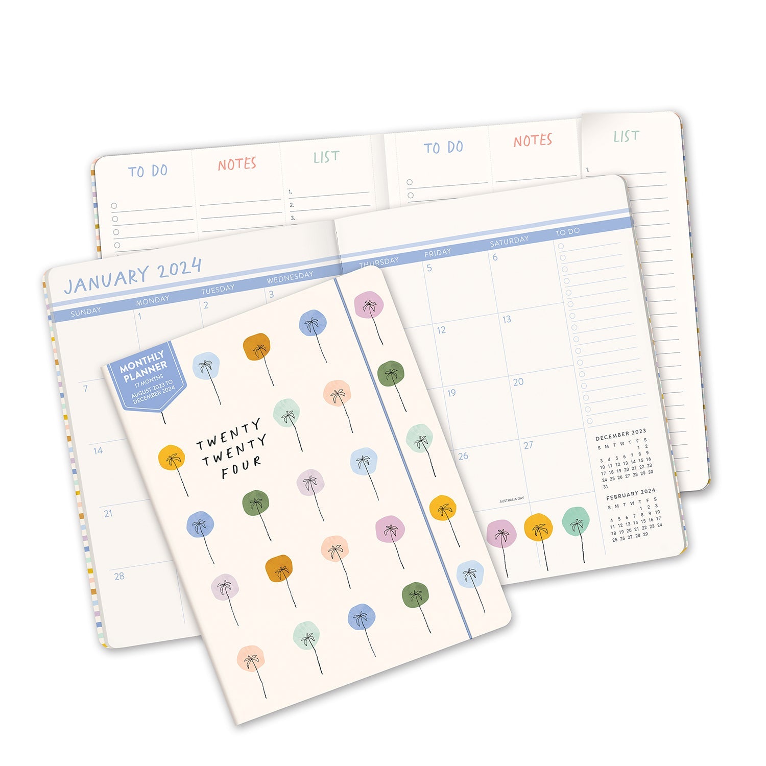 2024 Dotted Palms - Just Right Monthly Diary/Planner