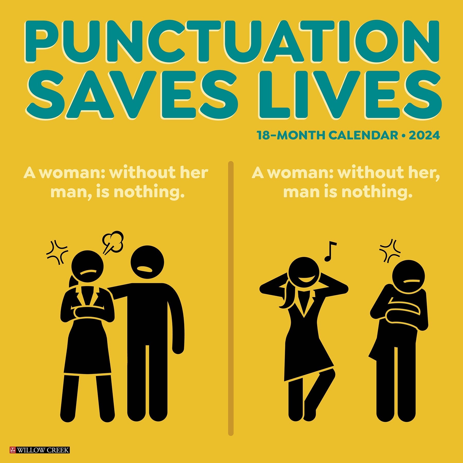 2024 Punctuation Saves Lives - Square Wall Calendar US