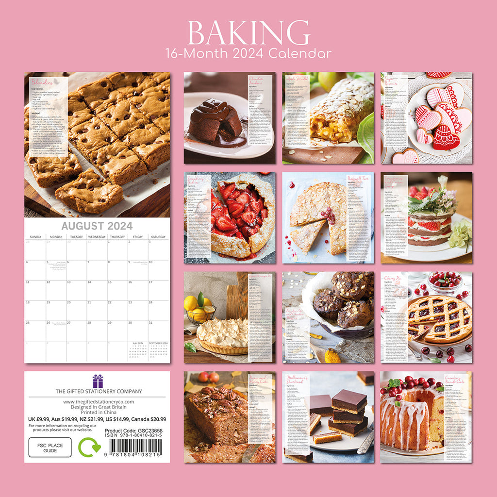 2024 Baking Square Wall Calendar Food & Kitchen Calendars by The