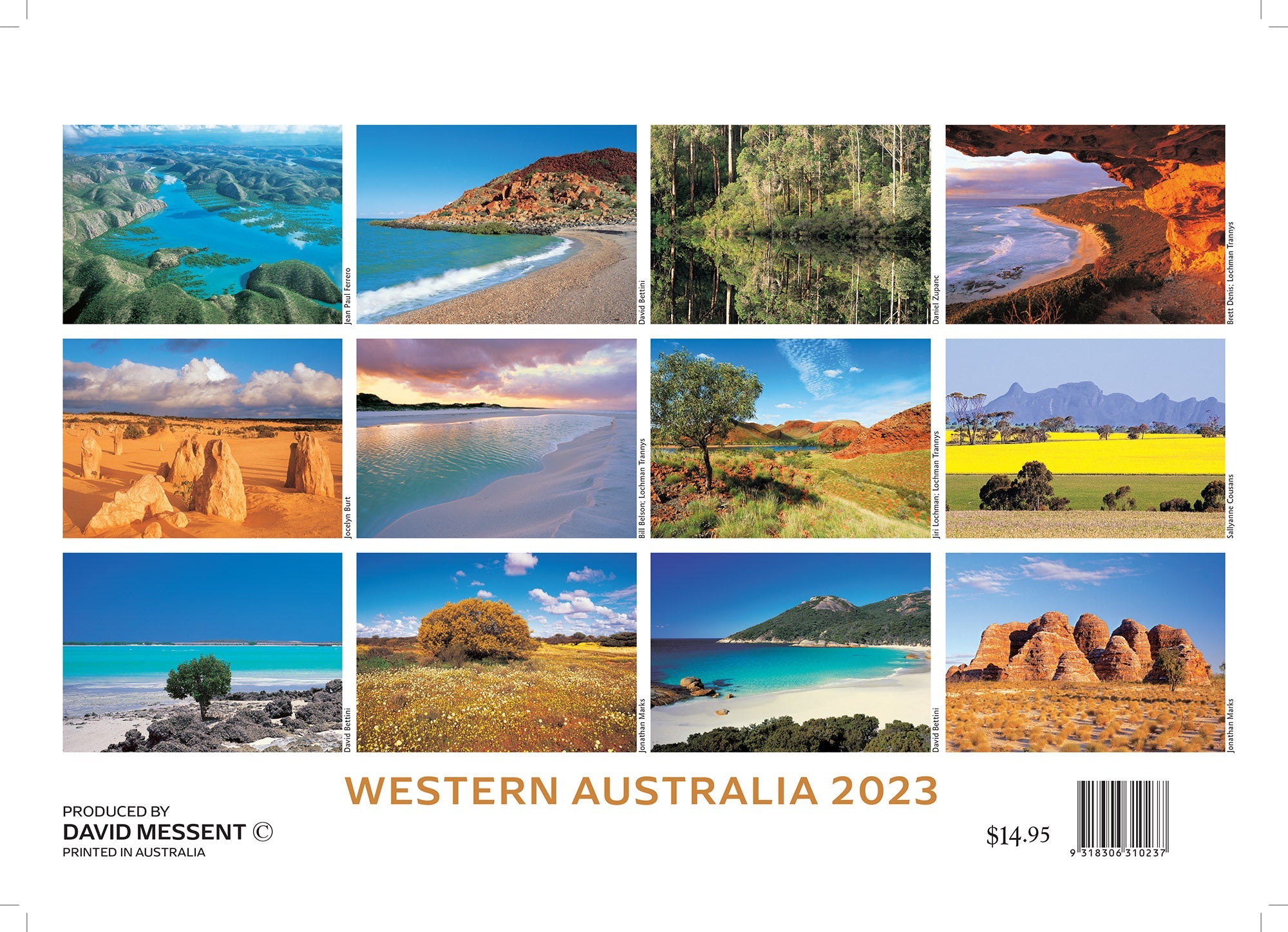 2023 Western Australia by David Messent - Horizontal Wall Calendar