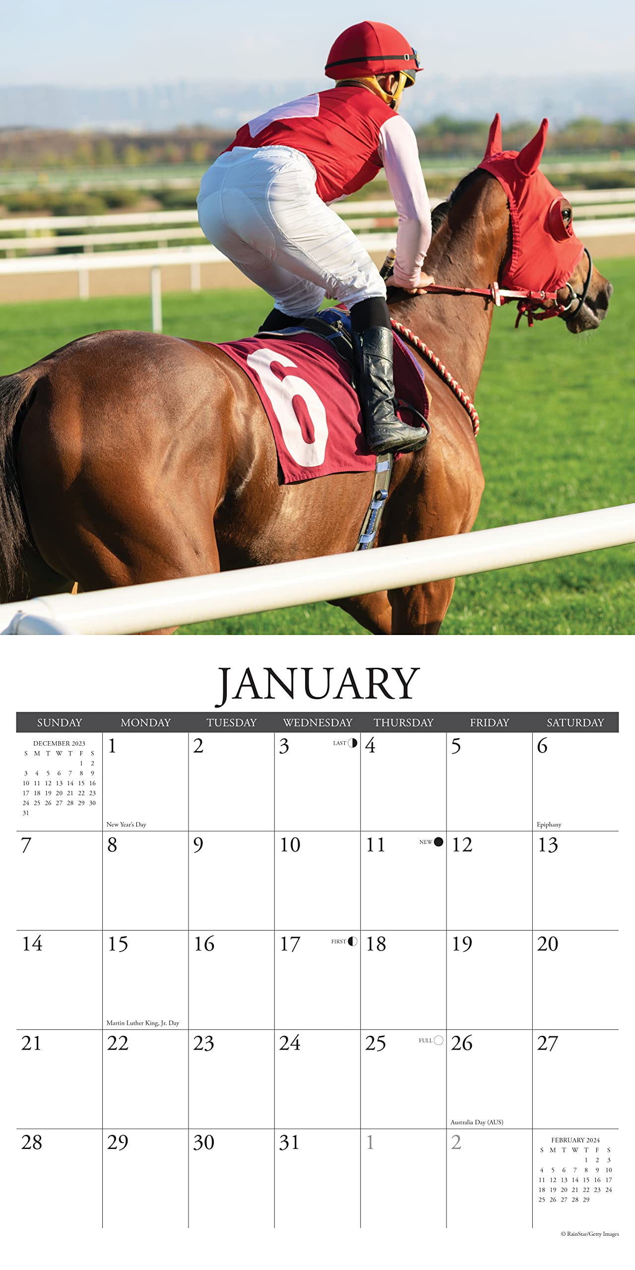 2024 Horse Racing - Square Wall Calendar US
