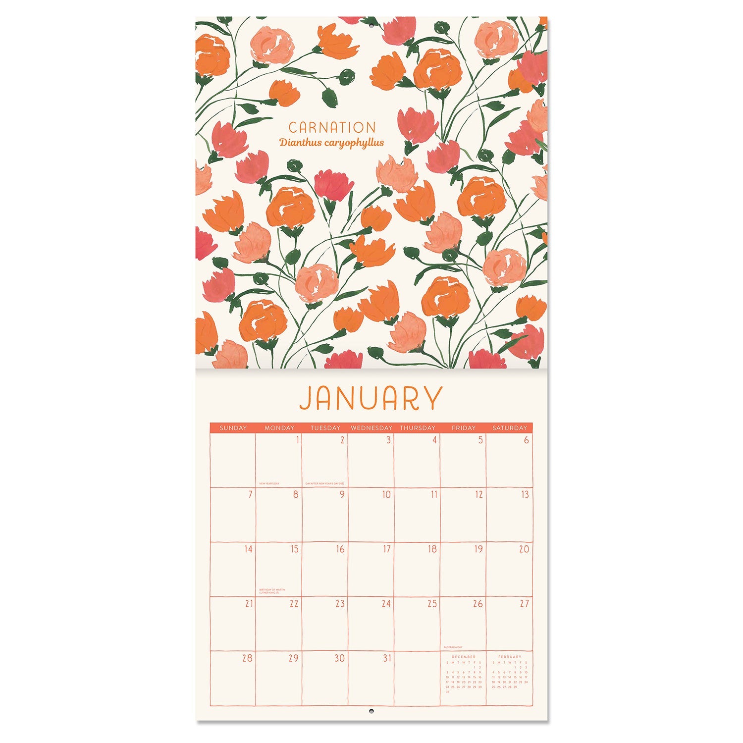 2024 Birth Flowers - Square Wall Calendar
