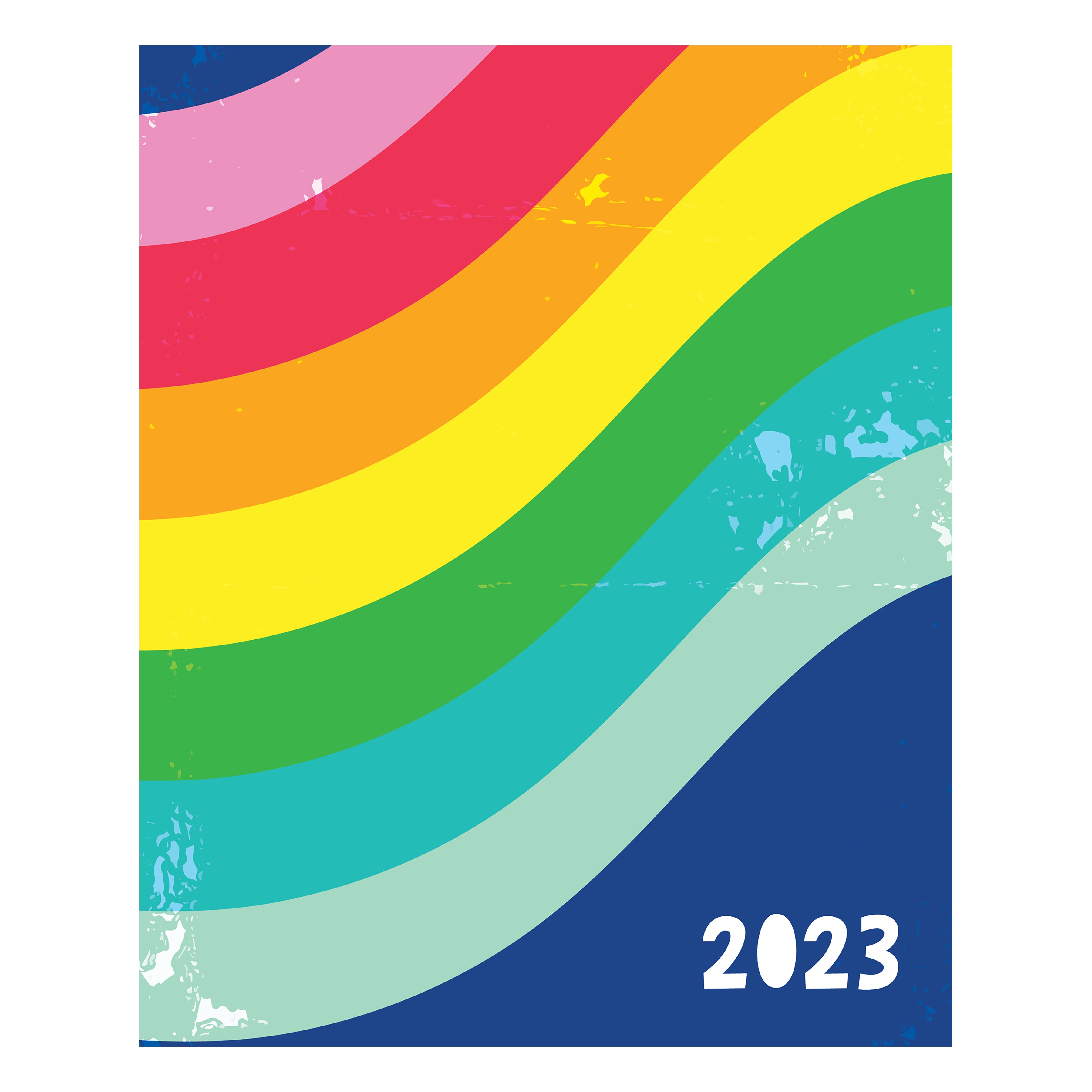 2023 Wavy Rainbow - Medium Monthly Diary/Planner