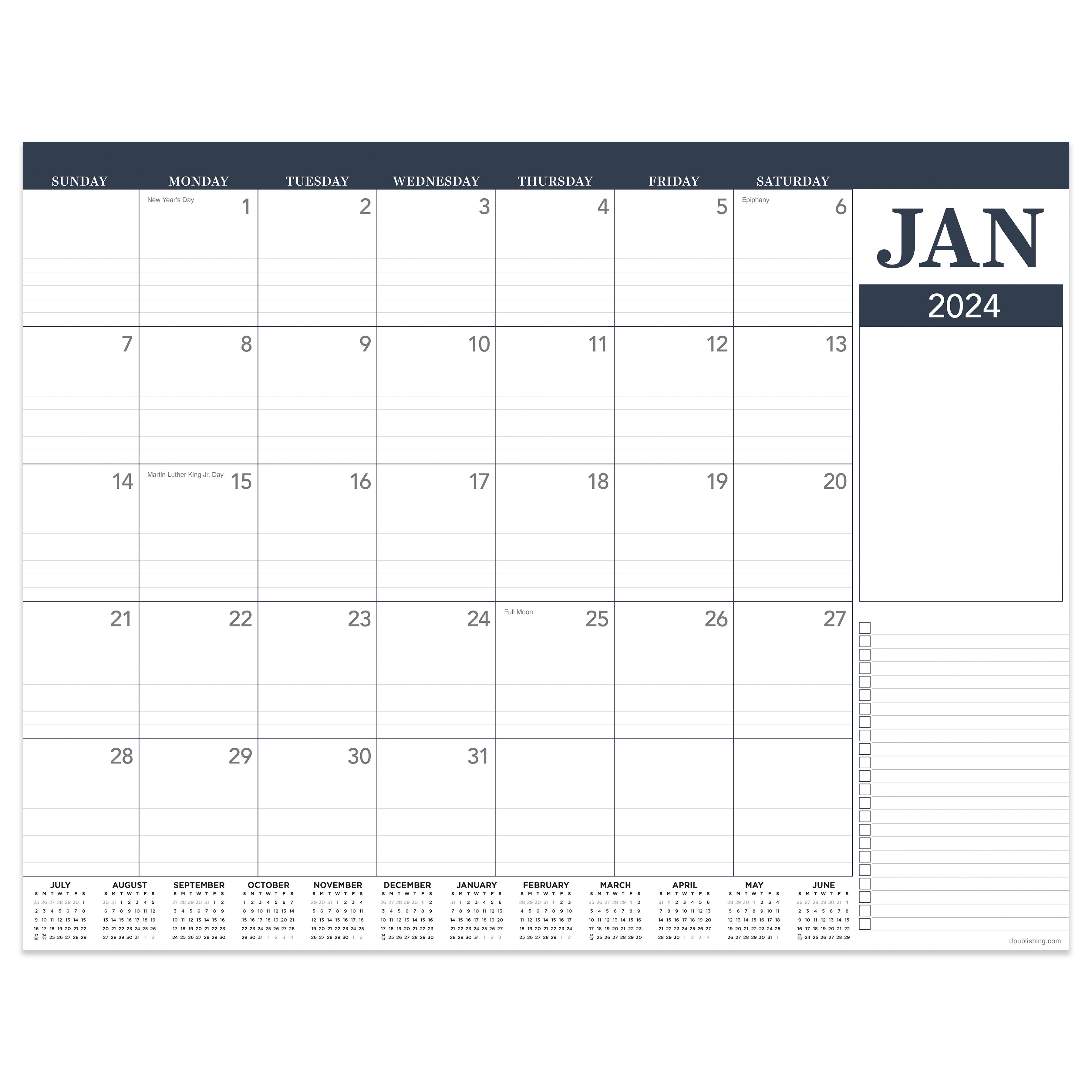 2024 Professional - Monthly Medium Desk Pad Blotter Calendar US