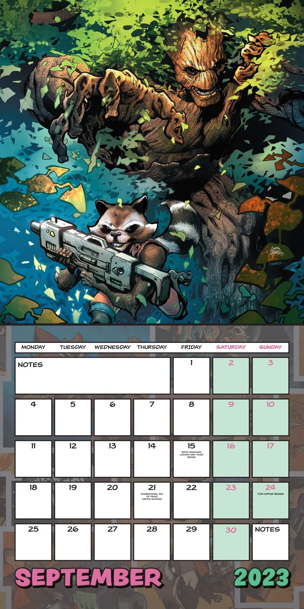 2023 Marvel - Guardians Of The Galaxy - Groot - Square Wall Calendar