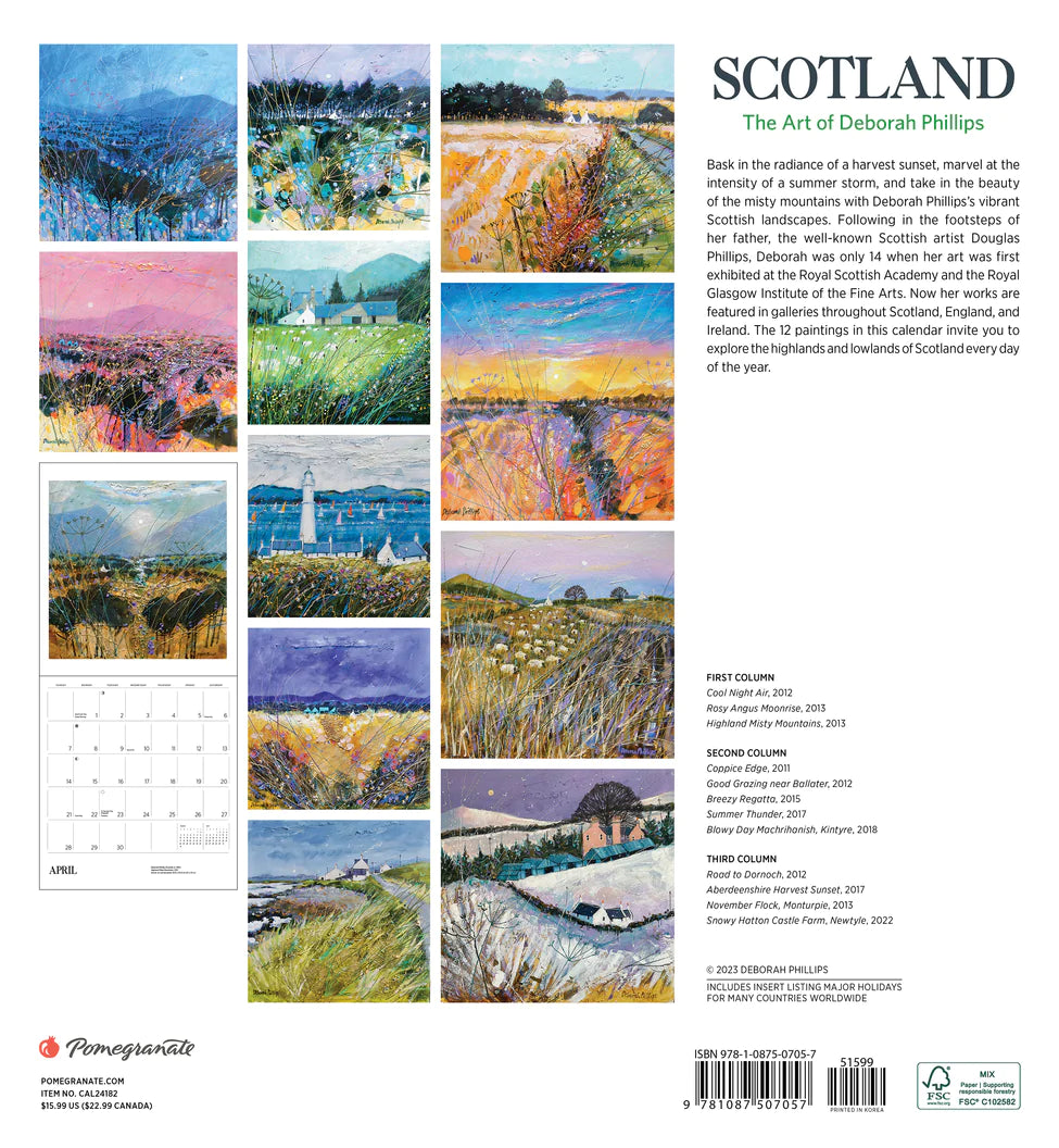 2024 Scotland: The Art of Deborah Phillips - Square Wall Calendar  SOLD OUT