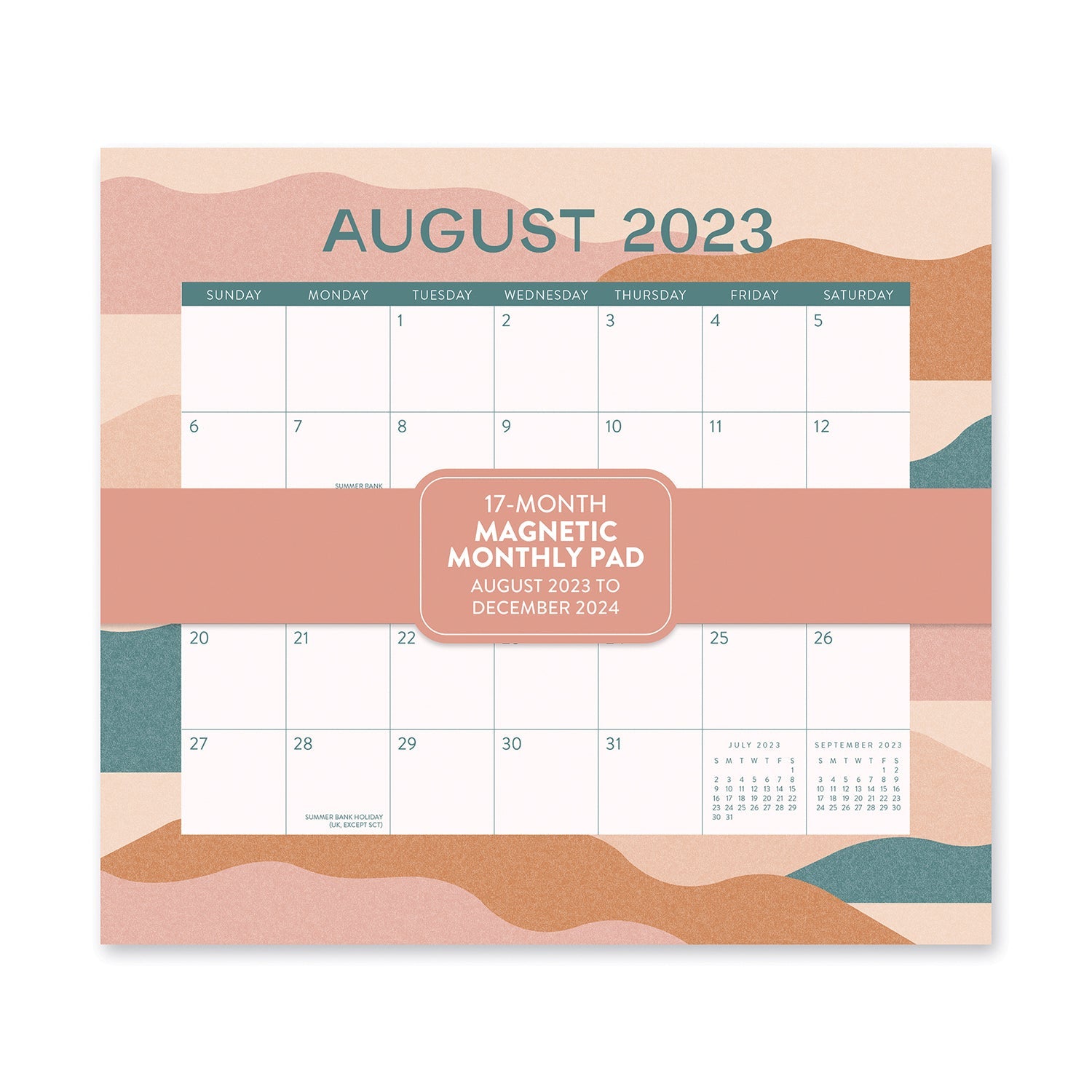 2024 Muted Landscapes - Monthly Magnetic Pad Calendar