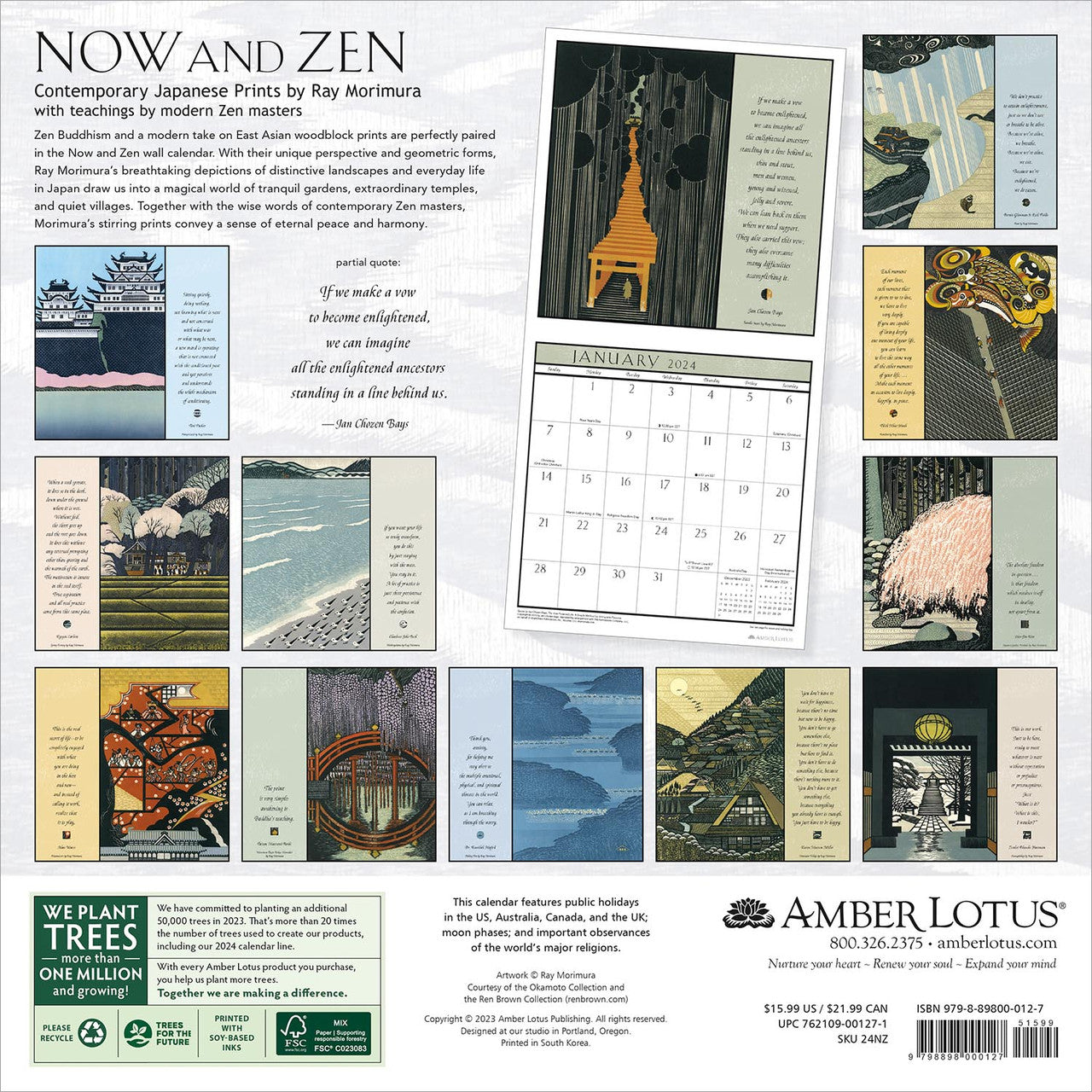 2024 Zen - Square Wall Calendar - Motivational Calendars by The Gifted