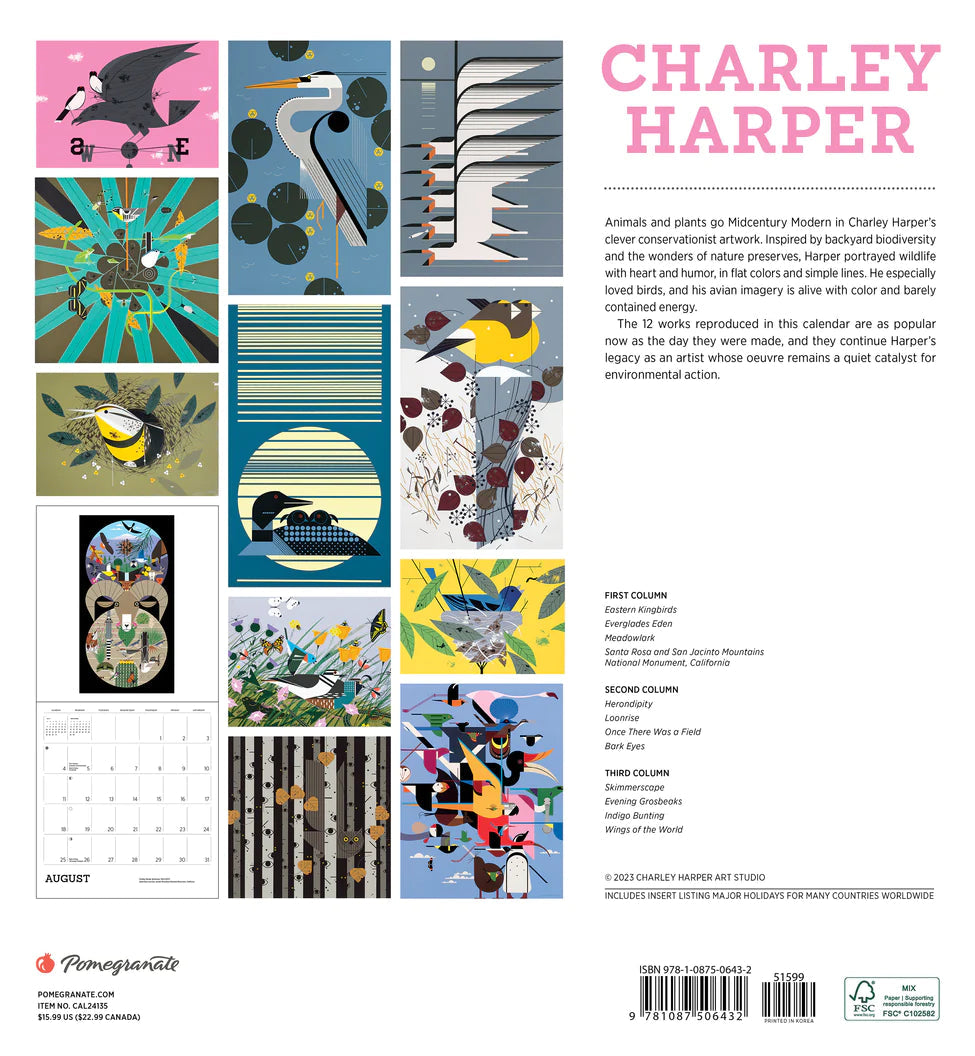 2024 Charley Harper - Square Wall Calendar