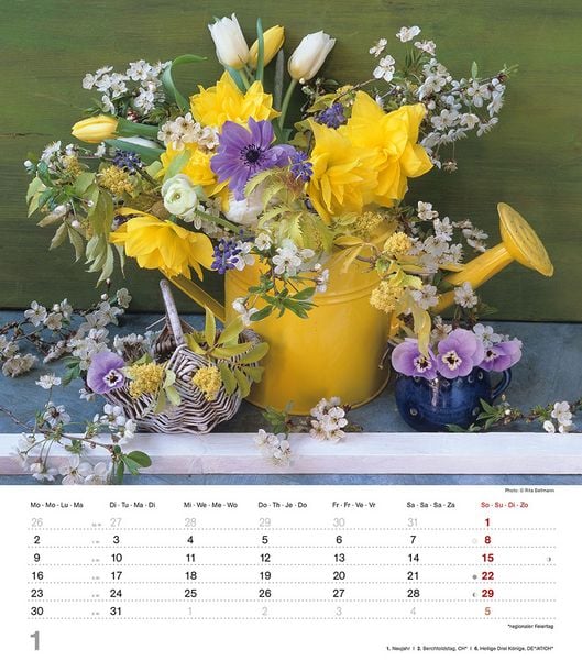 2023 Floral By Neumann - Deluxe Wall Calendar