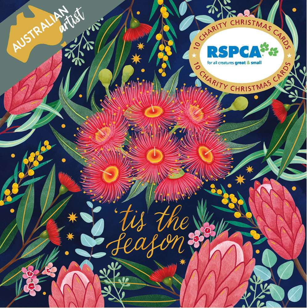 RSPCA - Floral Christmas - Charity Christmas Card Pack