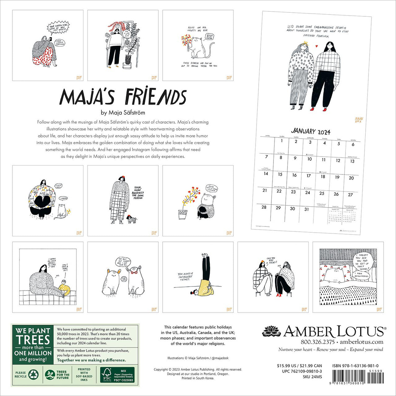 2024 Maja's Friends - Square Wall Calendar