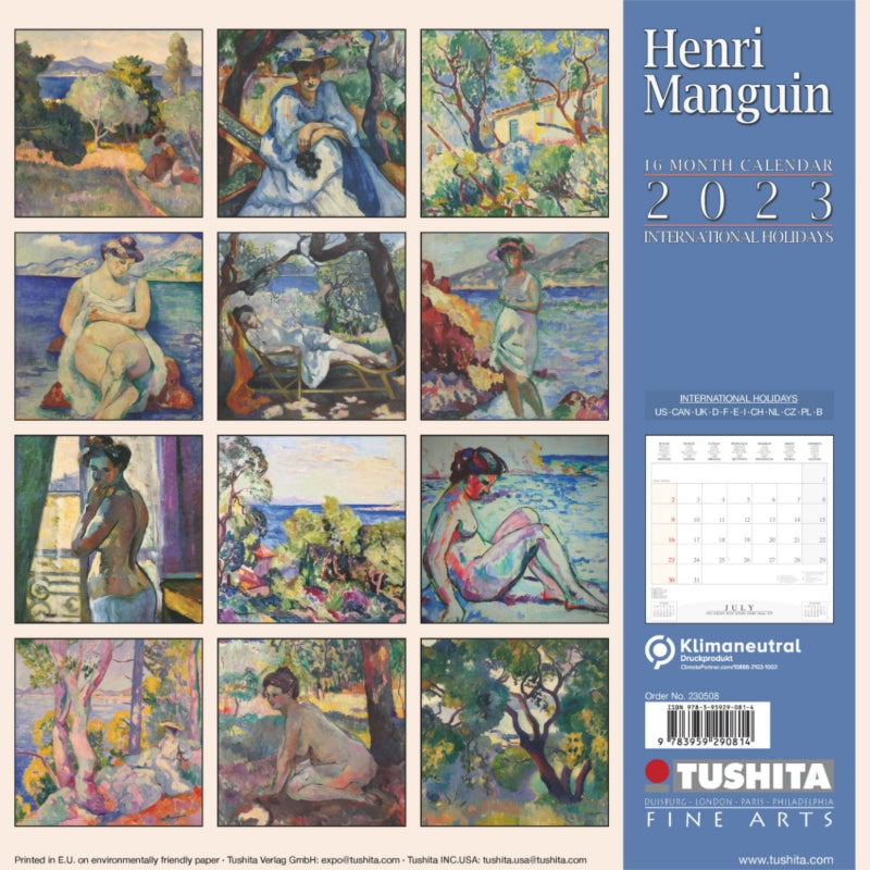 2023 Henri Manguin By Tushita - Square Wall Calendar
