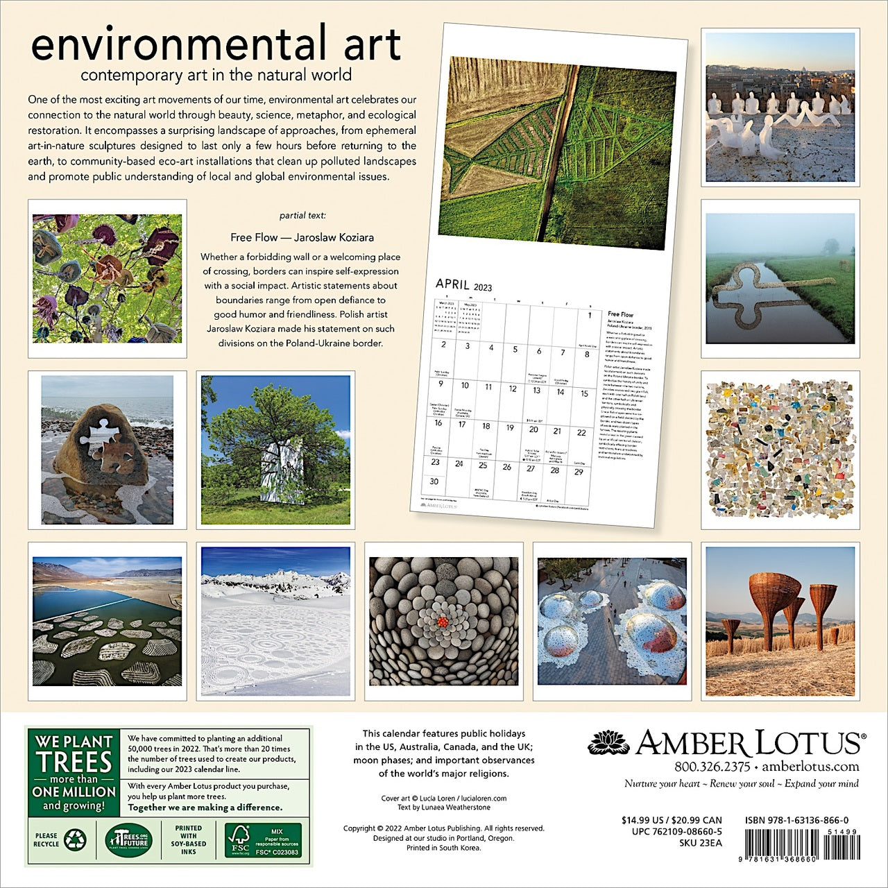2023 Environmental Art - Square Wall Calendar