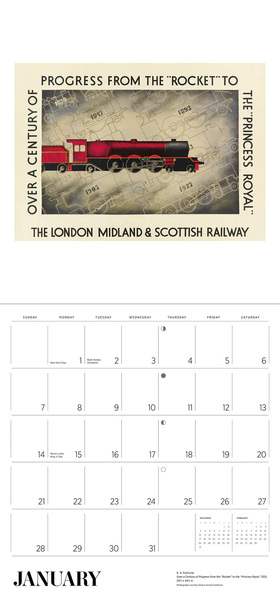 2024 England by Rail - Square Wall Calendar